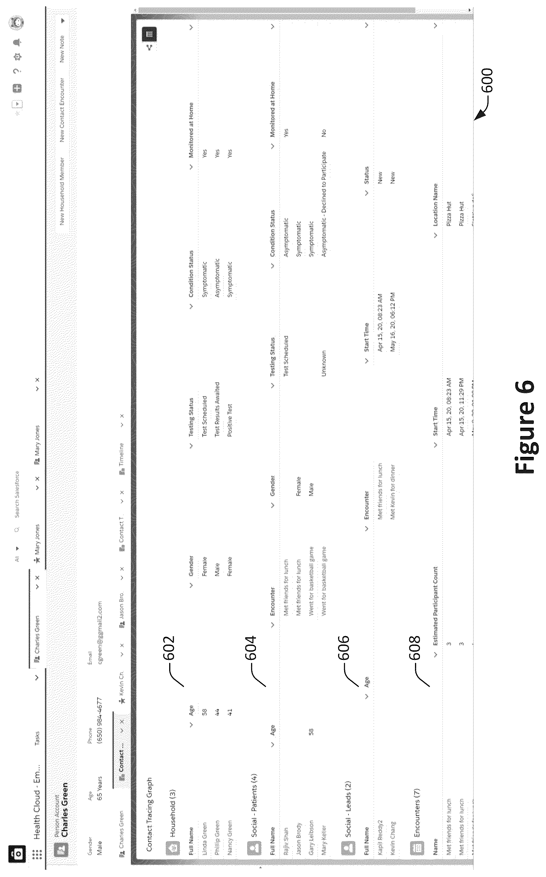Patent US12488903 Figure 6 – Contact tracing as a service using a database system