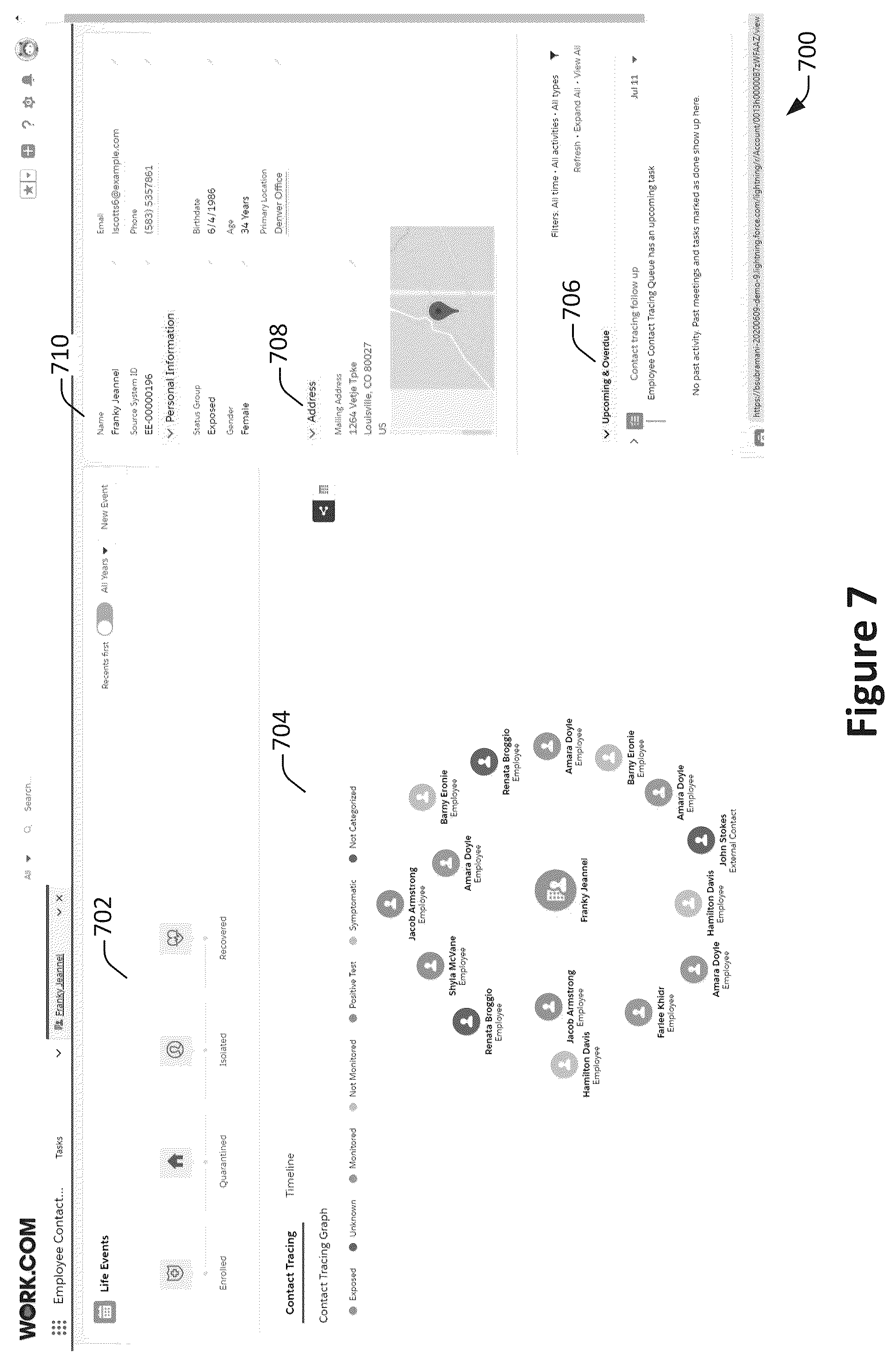 Patent US12488903 Figure 7 – Contact tracing as a service using a database system