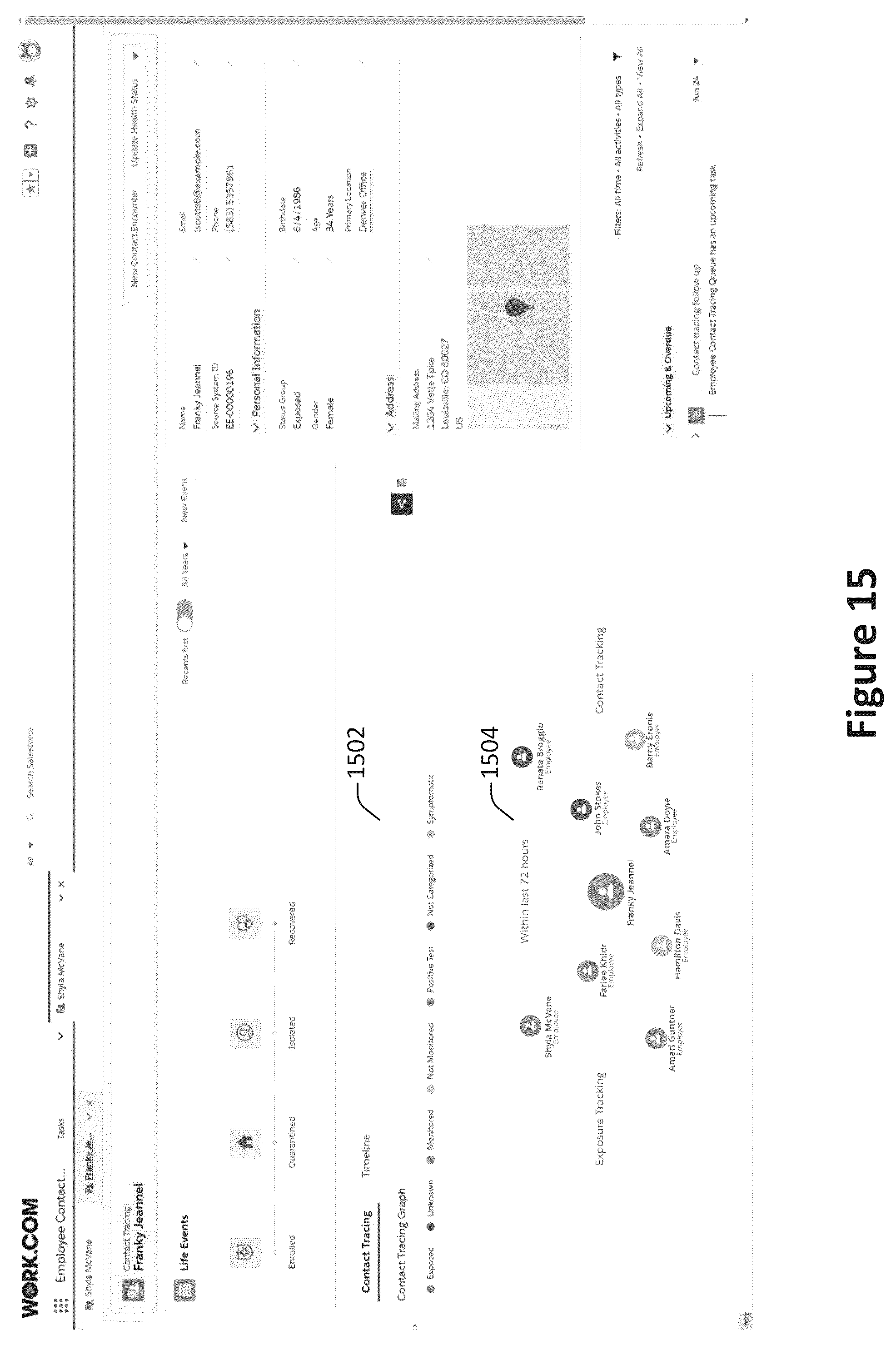 Patent US12488903 Figure 15 – Contact tracing as a service using a database system