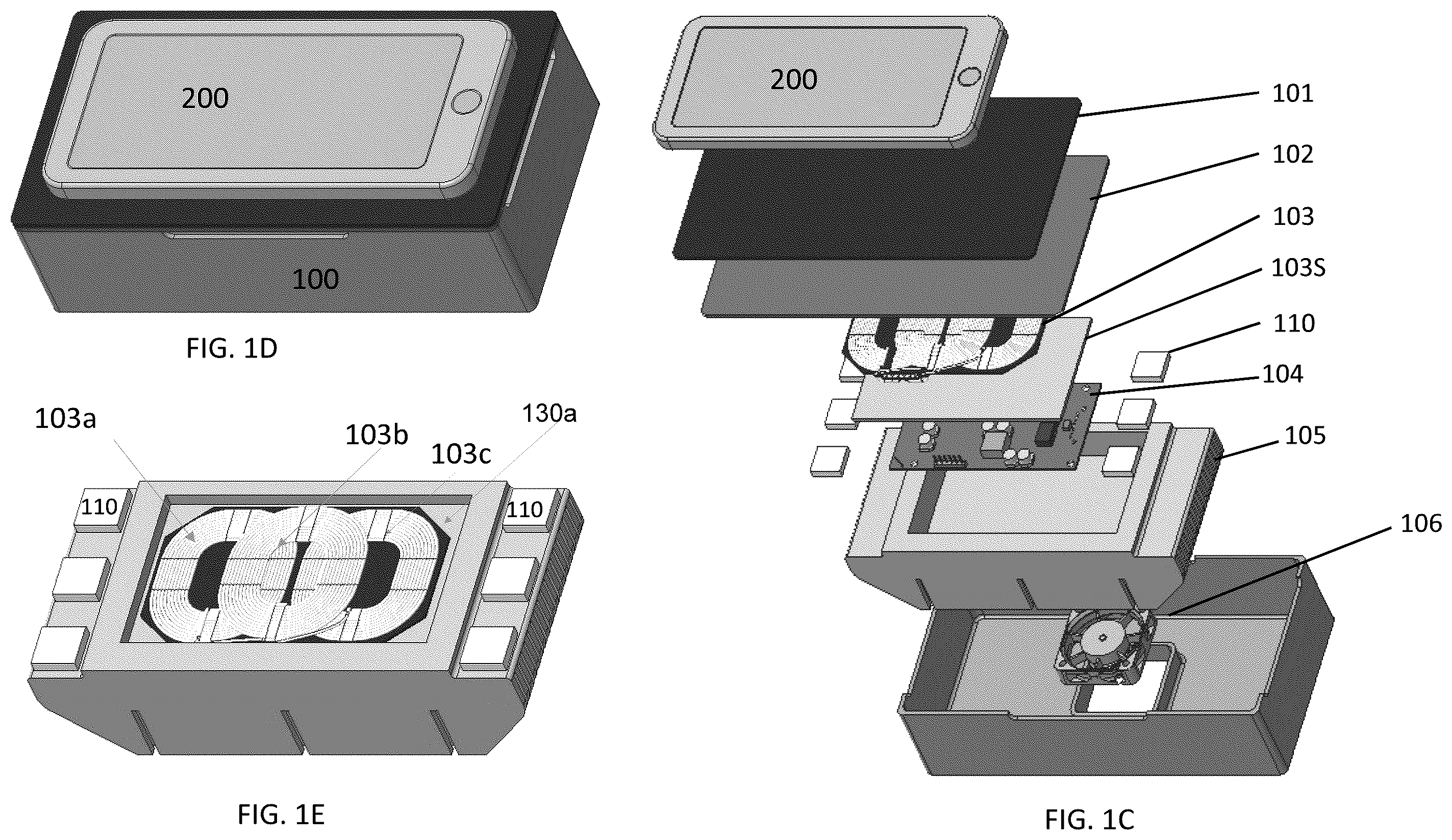 Patent US12488933 Figure 3 – Wireless charger having thermoelectric cooler chips for dissipating heat