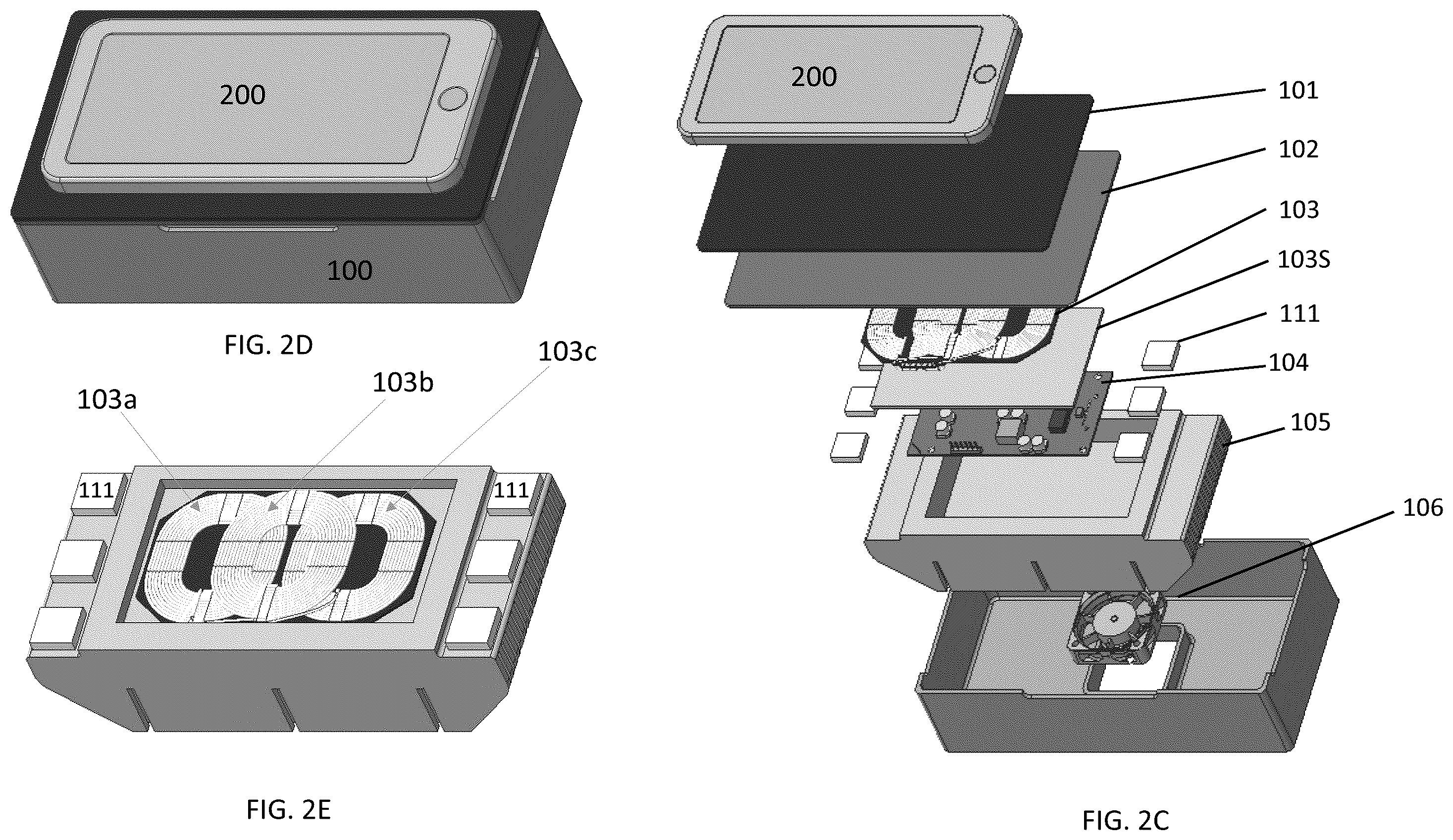 Patent US12488933 Figure 6 – Wireless charger having thermoelectric cooler chips for dissipating heat