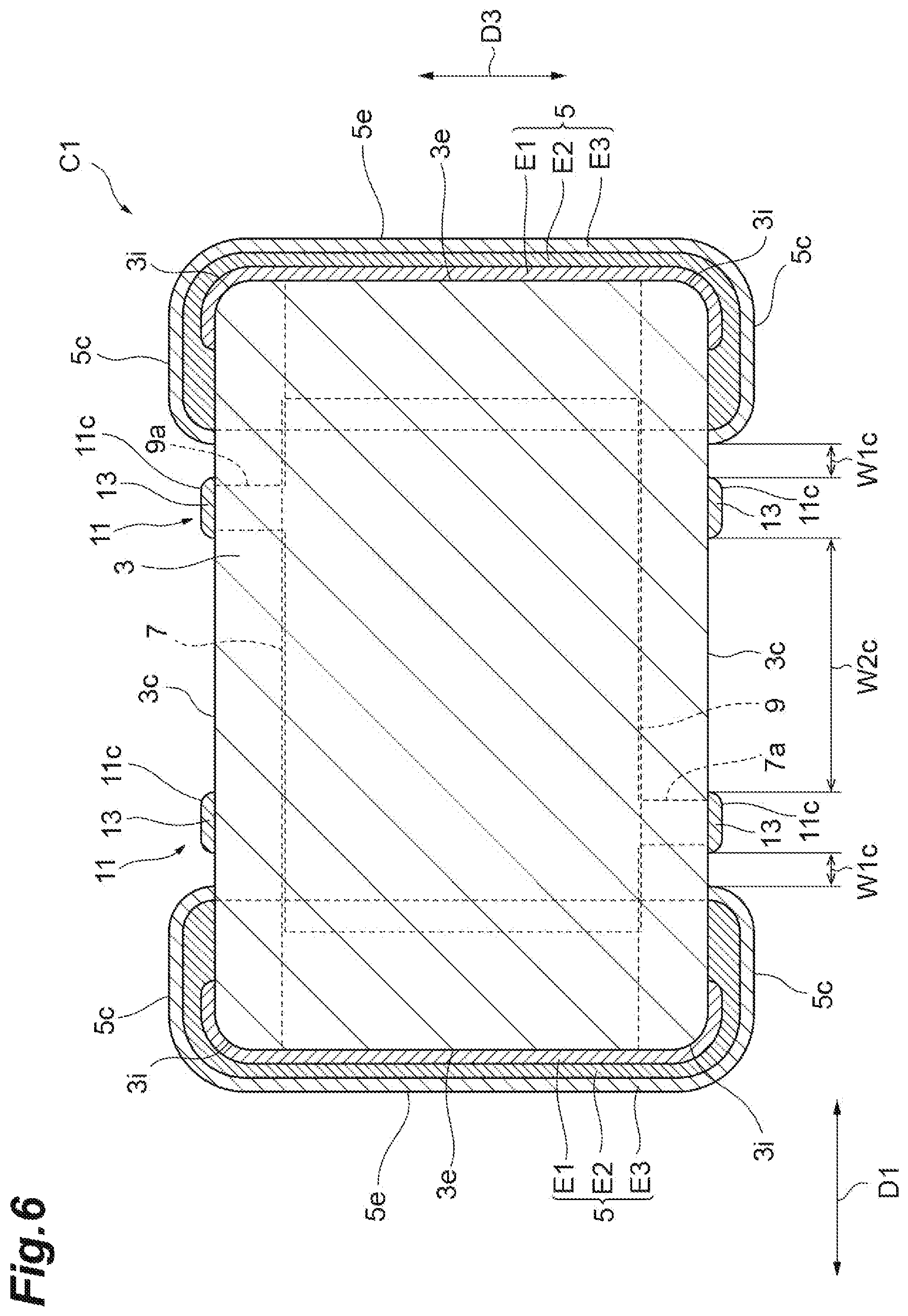 Patent US12488942 Figure 6 – Electronic component having element body and internal conductors and electronic component device