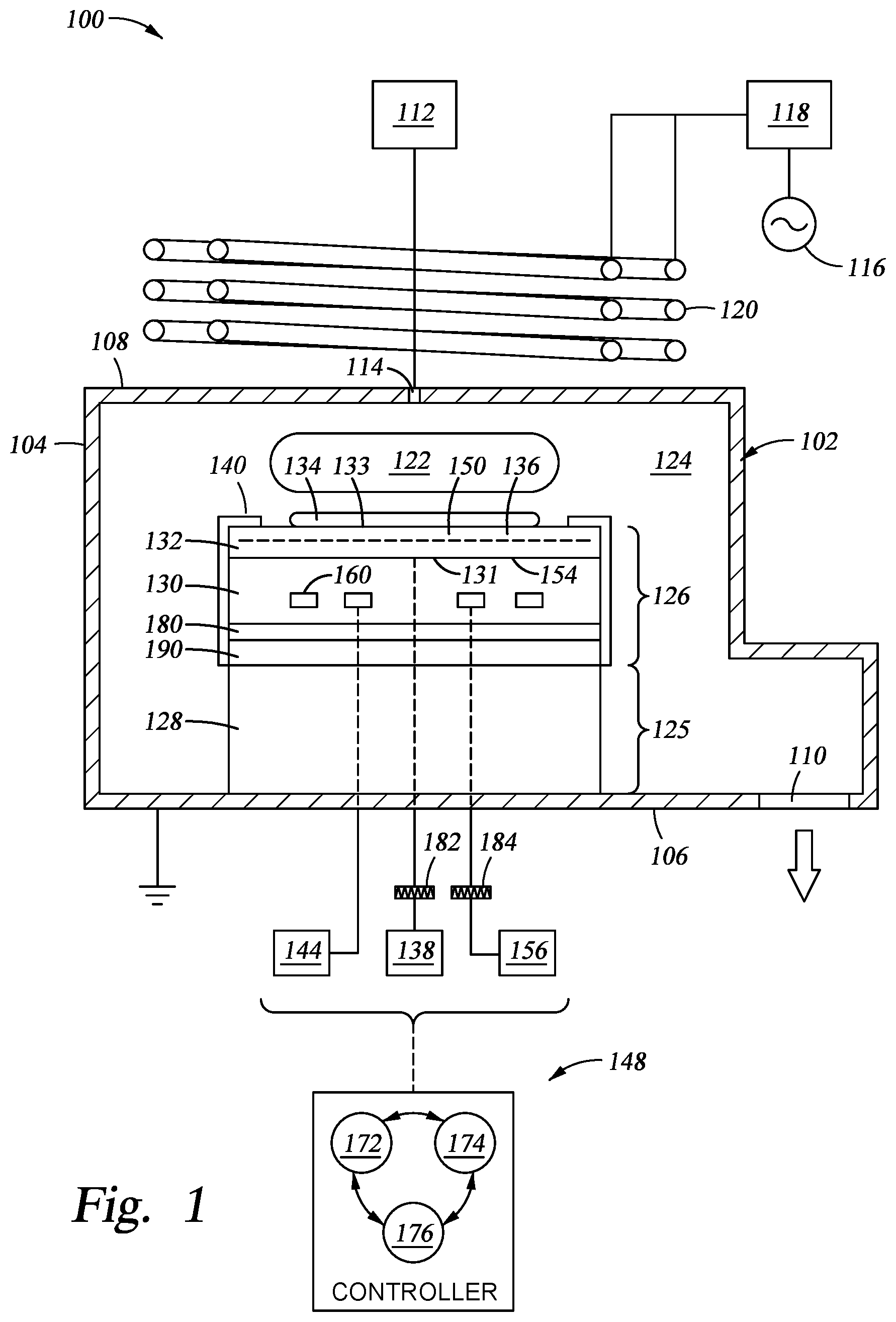 Patent US12488967 Figure 1 – Extreme uniformity heated substrate support assembly