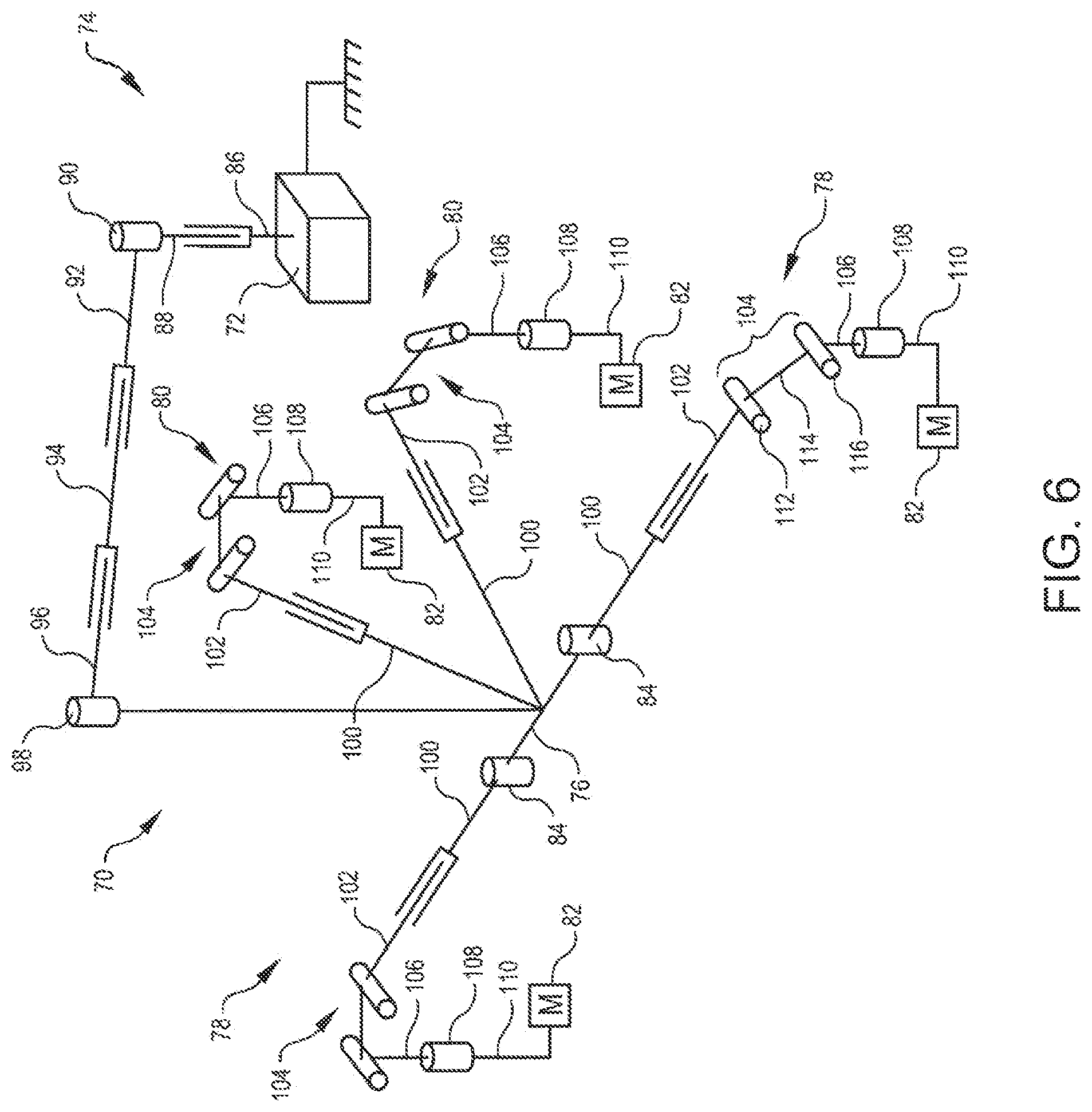 Patent US12491038 Figure 5 – Limited movement of a surgical mounting platform controlled by manual motion of robotic arms