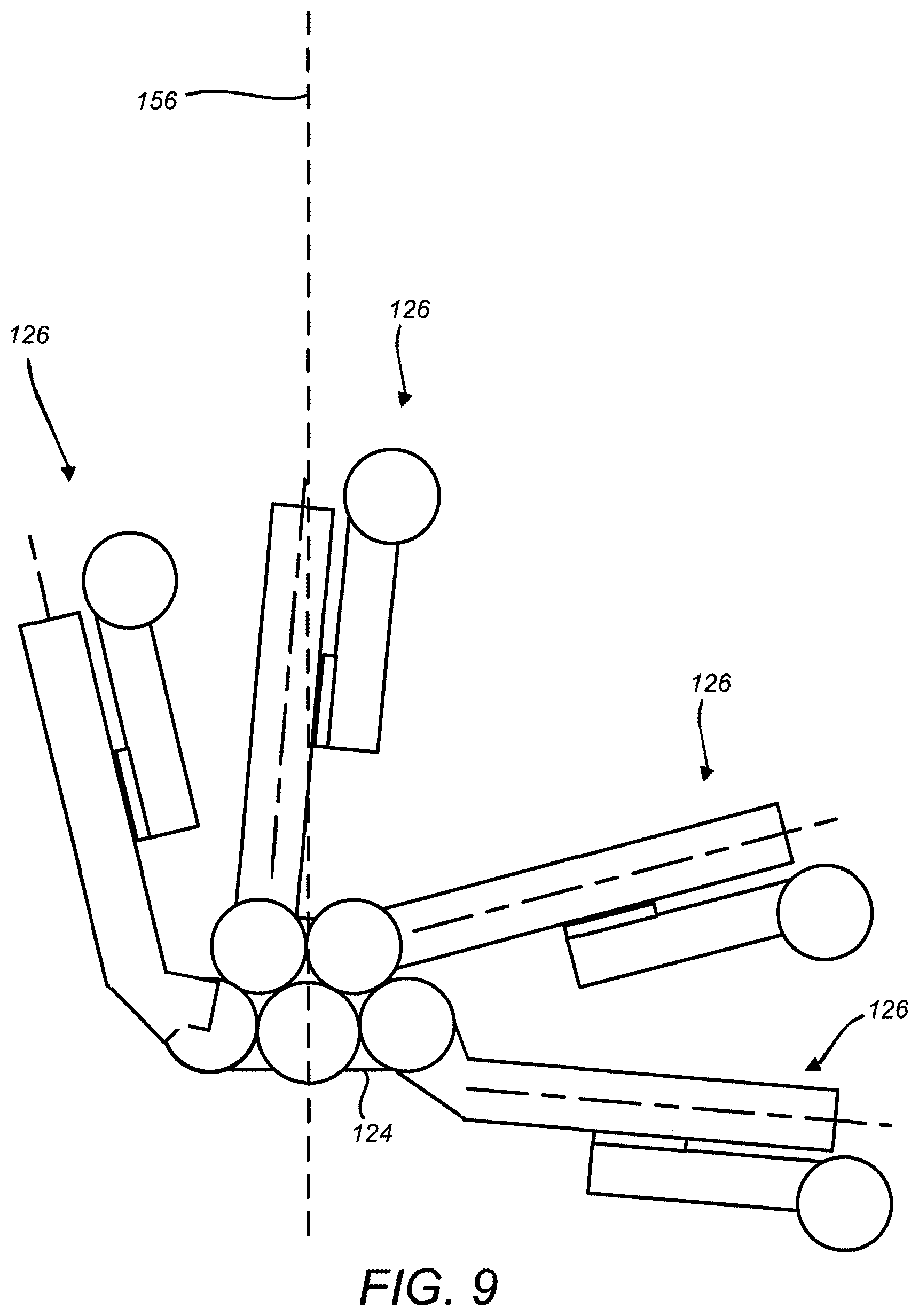 Patent US12491038 Figure 8 – Limited movement of a surgical mounting platform controlled by manual motion of robotic arms