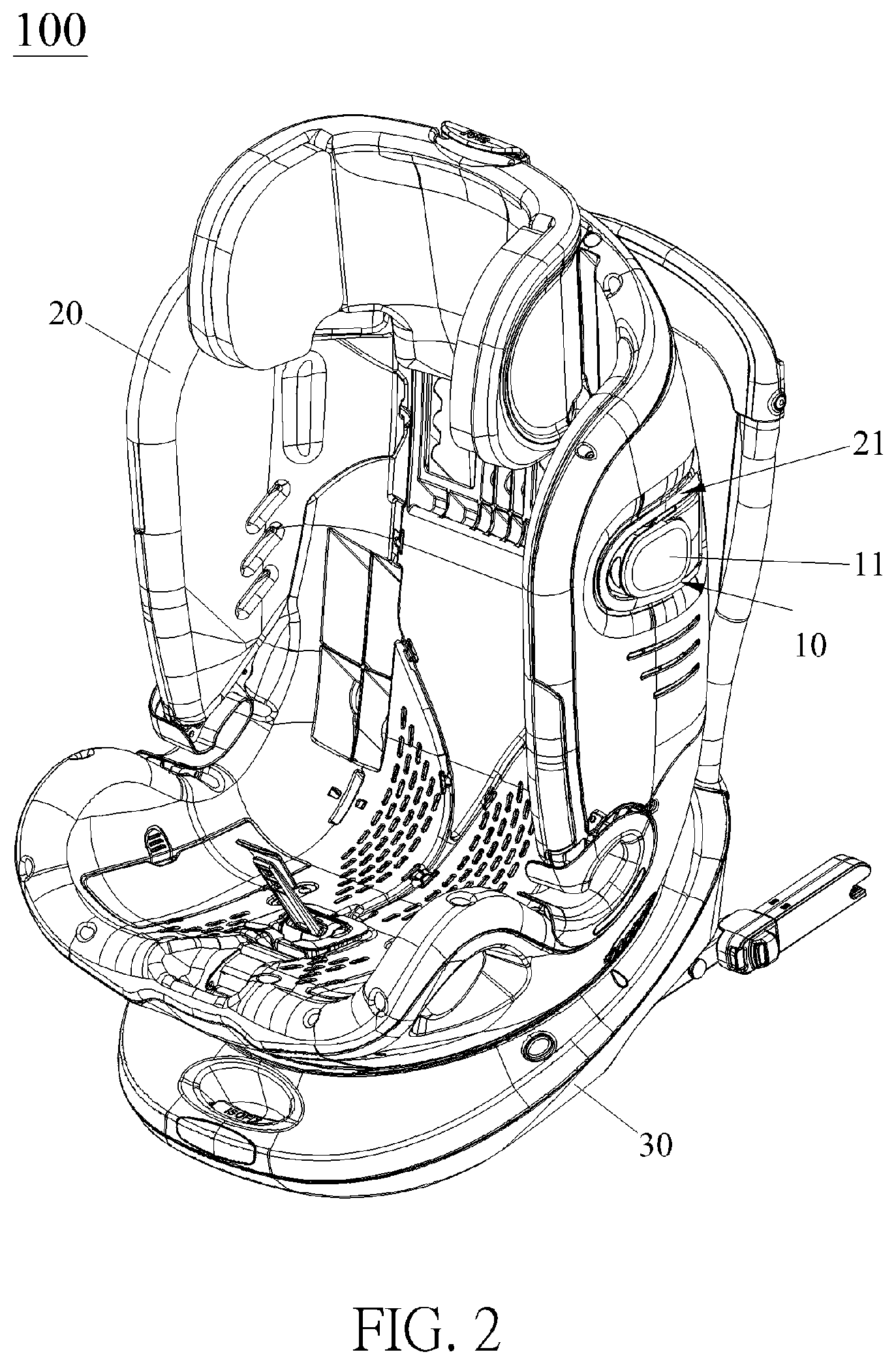 Patent US12491802 Figure 2 – Side impact protection mechanism