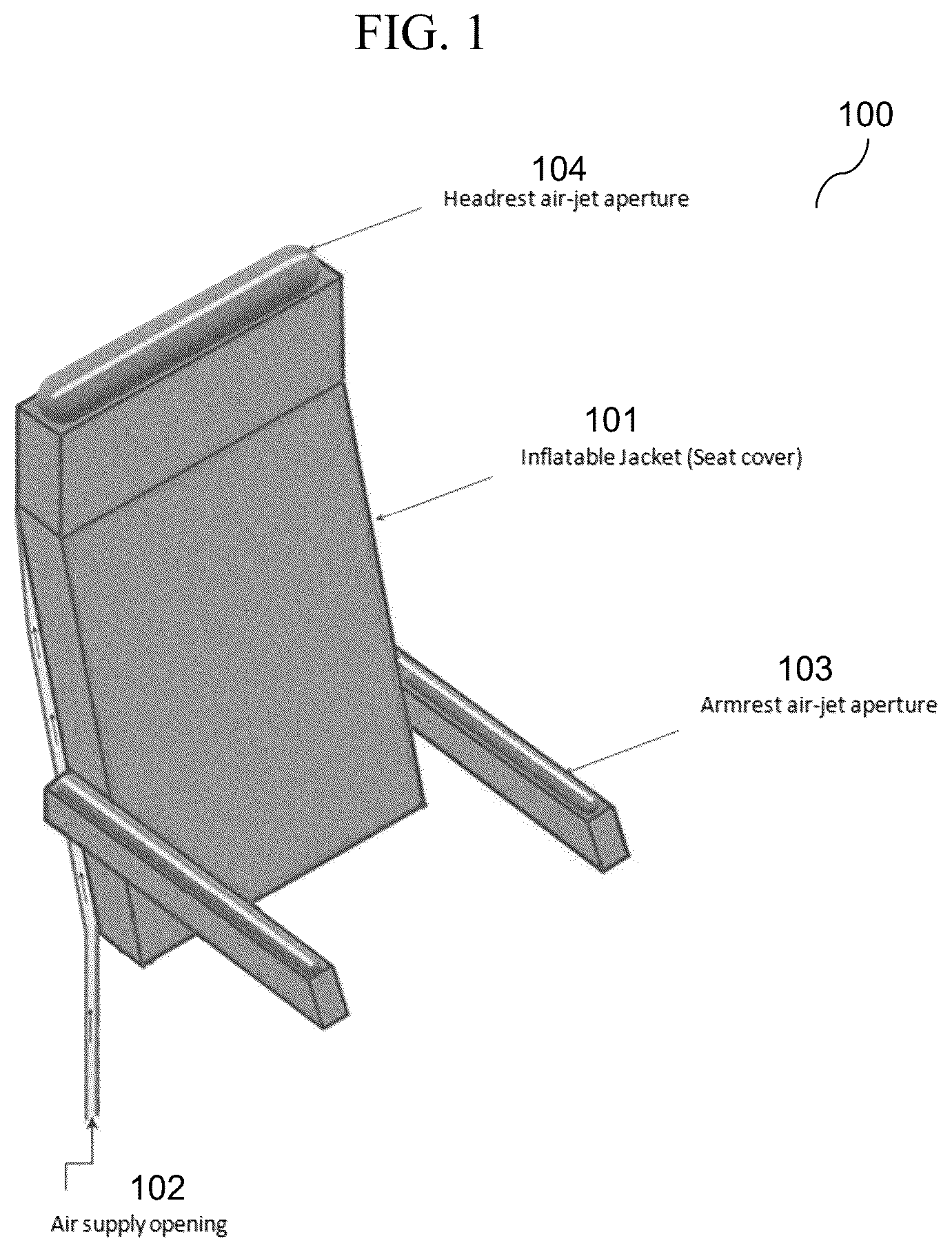 Patent US12492000 Figure 1 – Air curtain device and air circulation system having the same