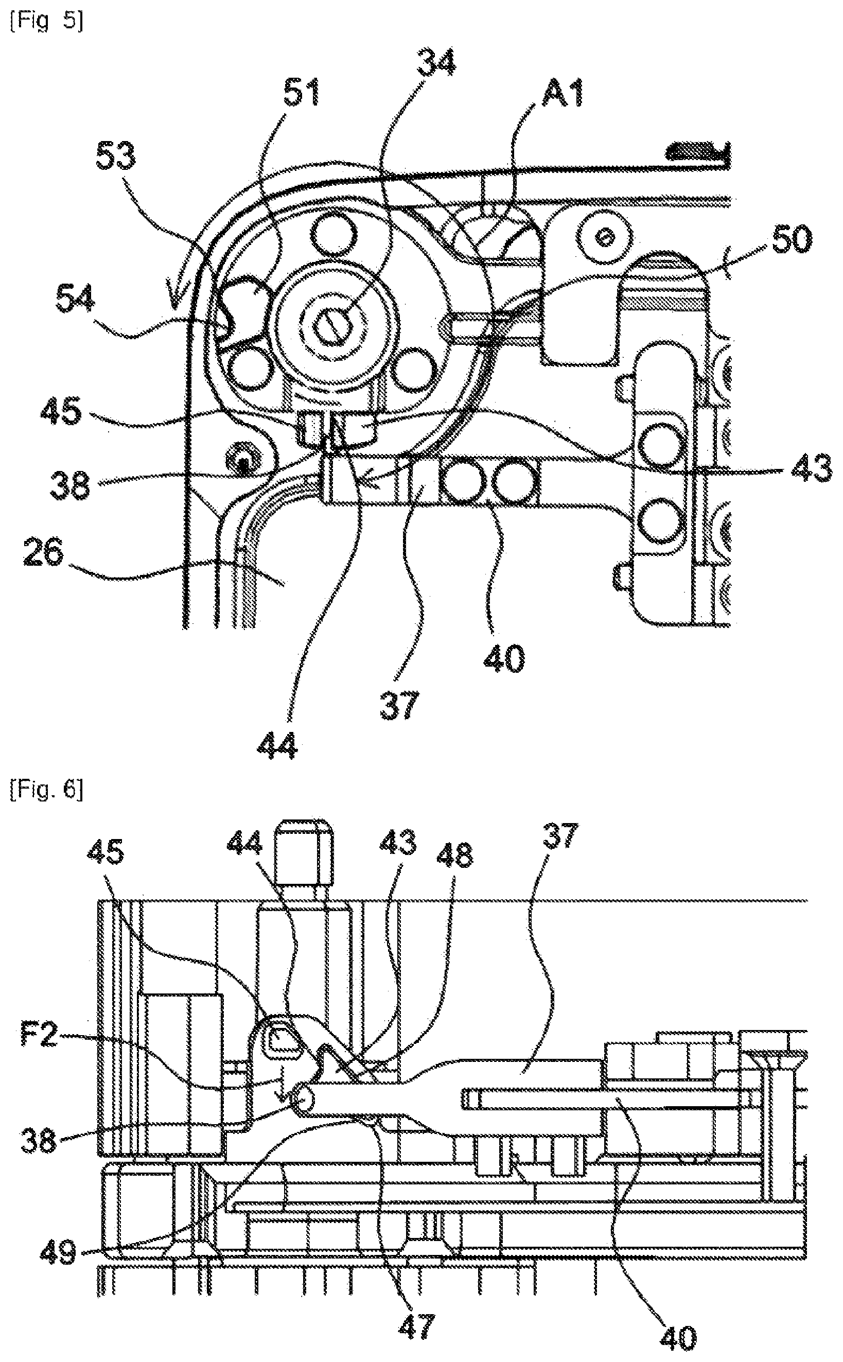 Patent US12492001 Figure 3 – Item of furniture provided with a device for rotatably deploying a movable element