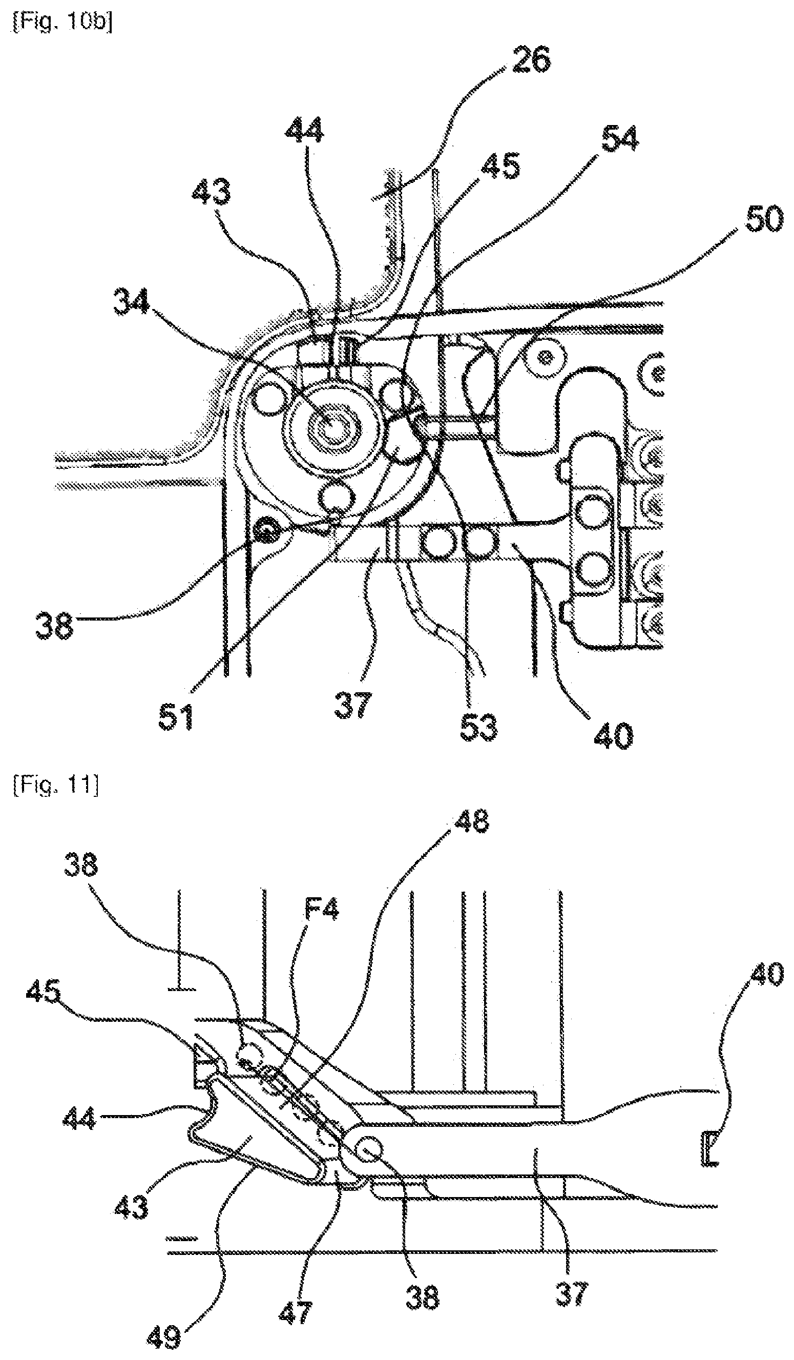 Patent US12492001 Figure 6 – Item of furniture provided with a device for rotatably deploying a movable element