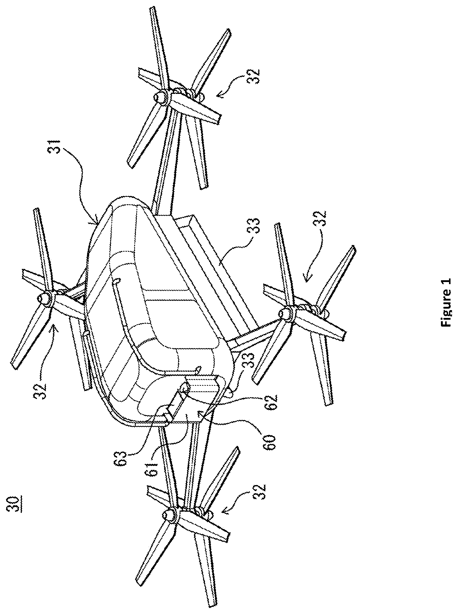 Patent US12492005 Figure 1 – Safety device and flight vehicle provided with safety device