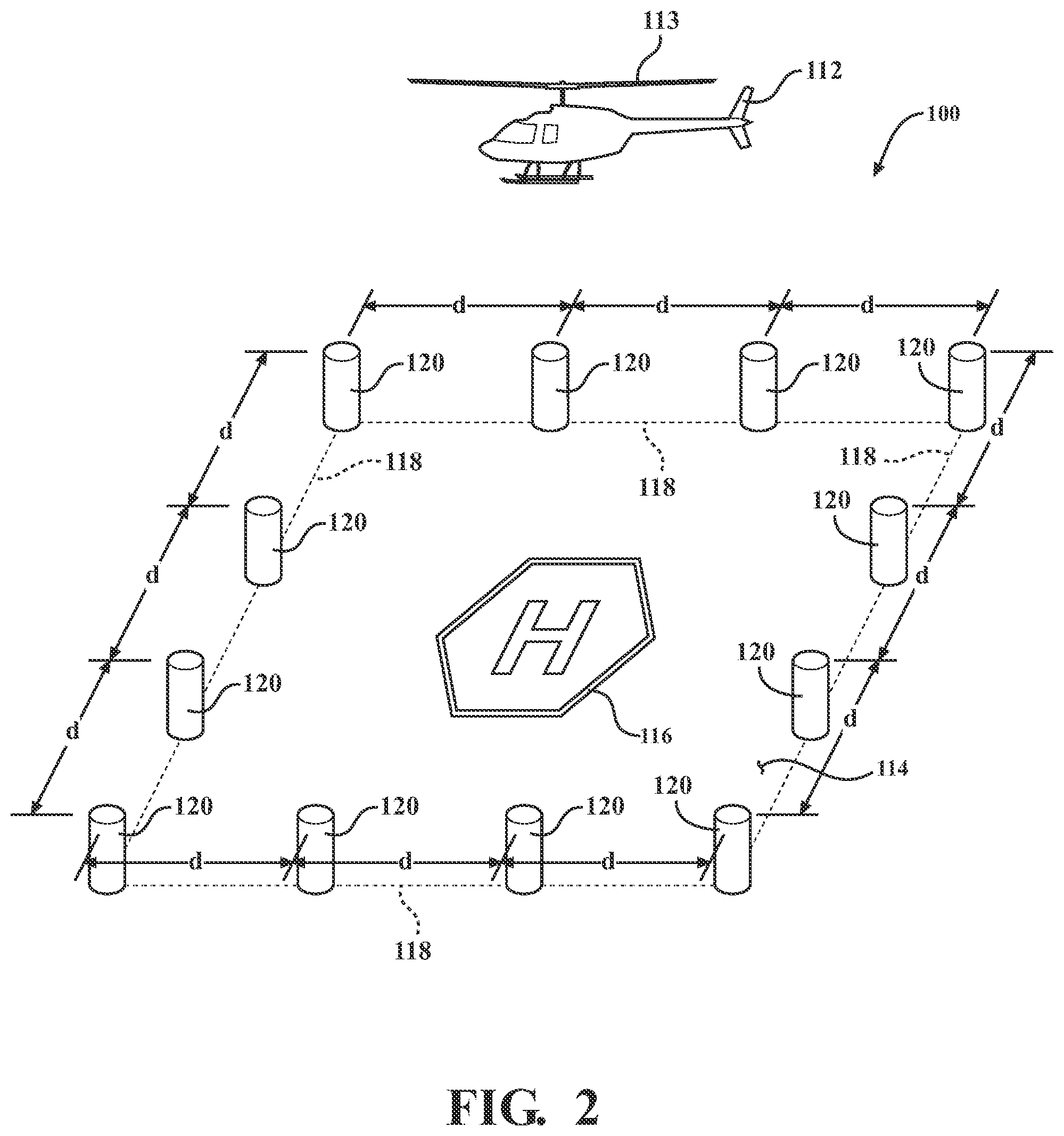 Patent US12492012 Figure 2 – System for noise control in air mobility unitizing an array of acoustic scatterers