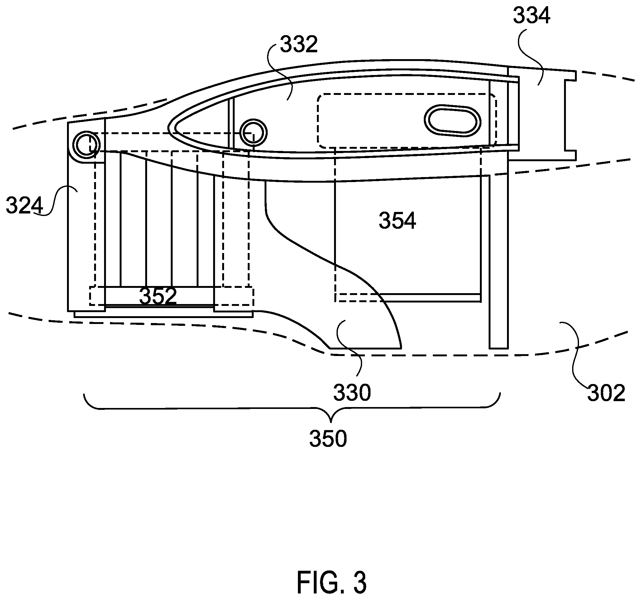 Patent US12492021 Figure 3 – Modular unmanned aerial vehicle airframe with structurally integrated yoke and payload assembly