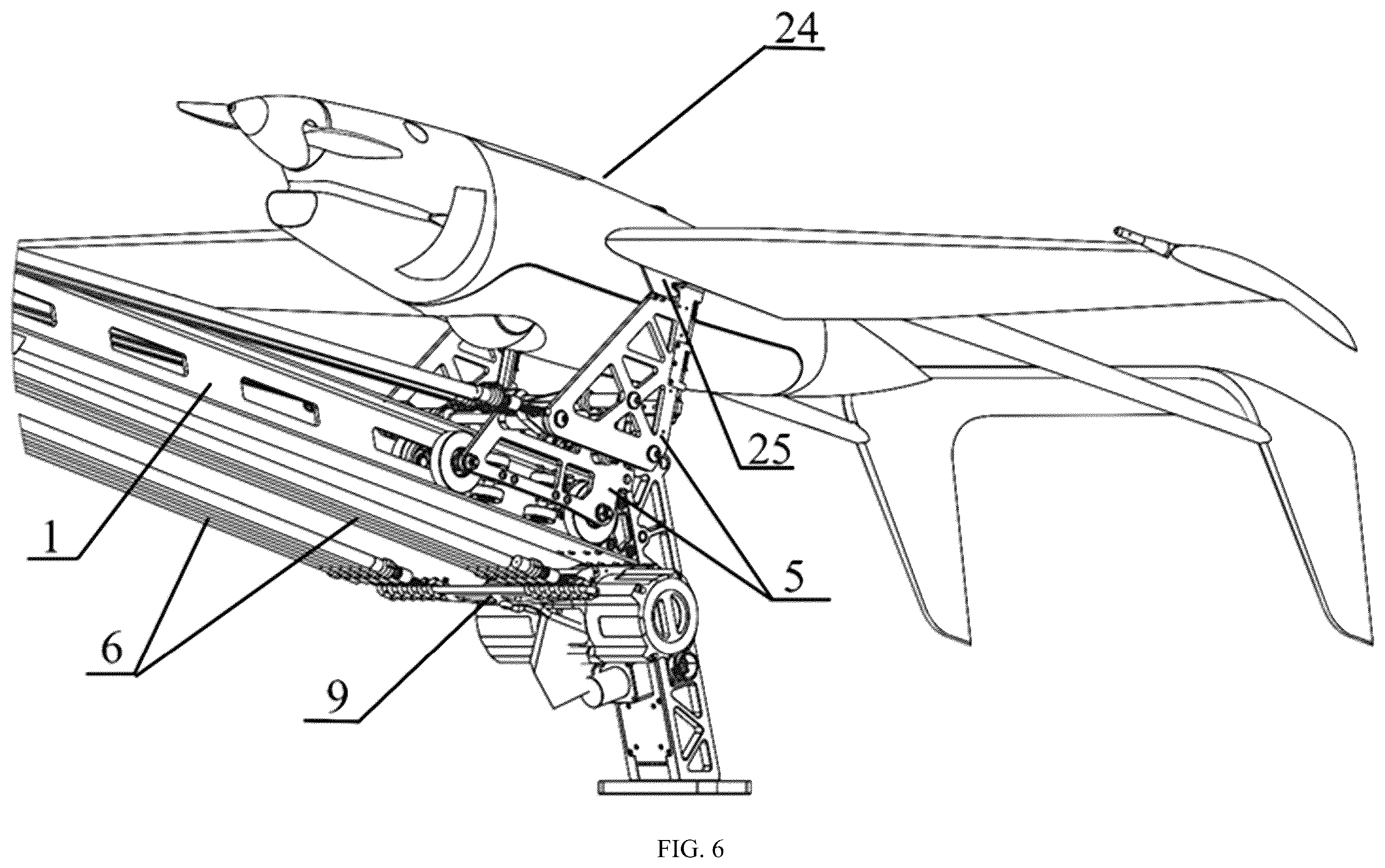 Patent US12492023 Figure 6 – Catapult launcher for a fixed-wing unmanned aerial vehicle (UAV)