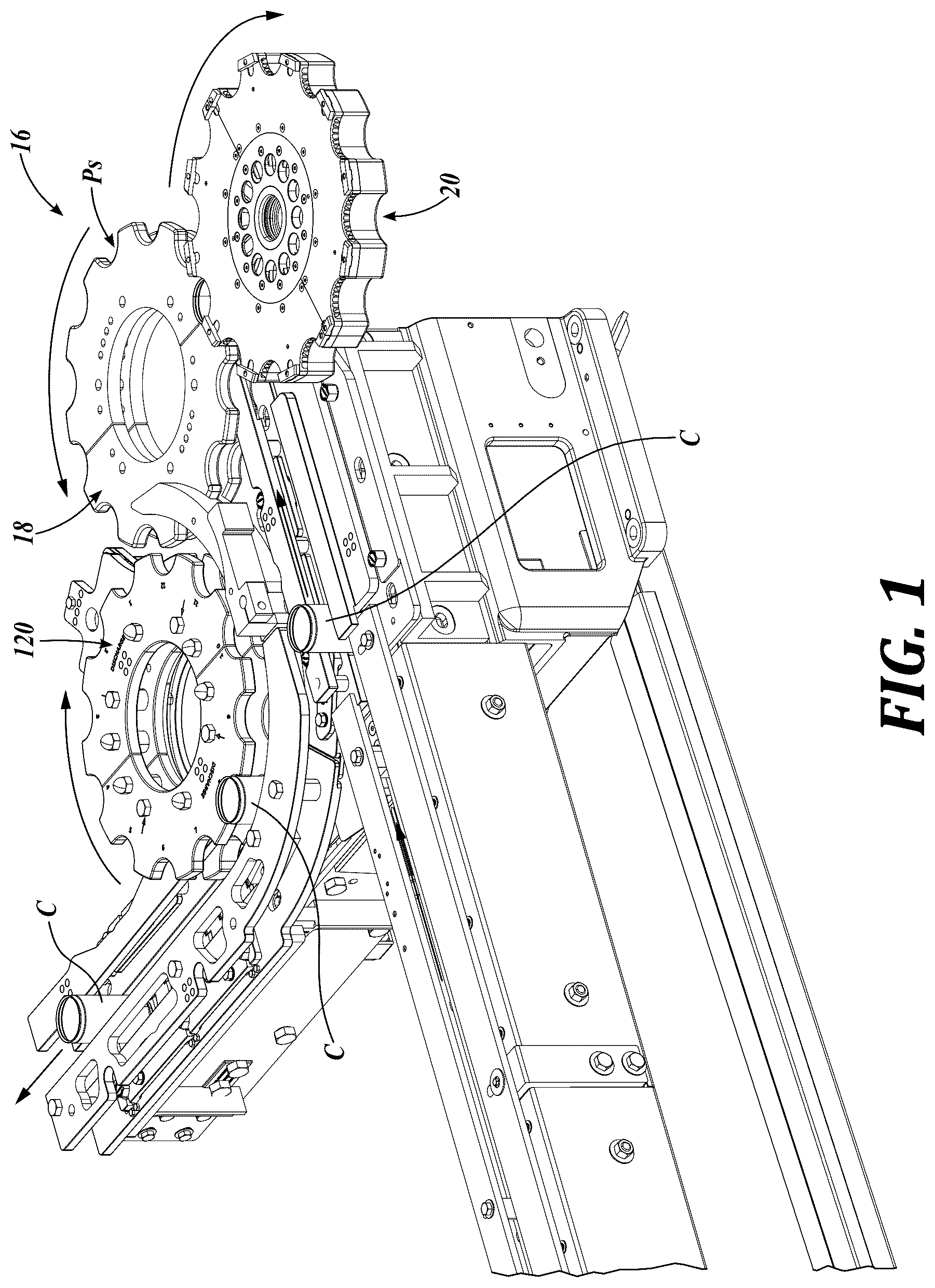 Patent US12492030 Figure 1 – Turret assemblies for container sealing system