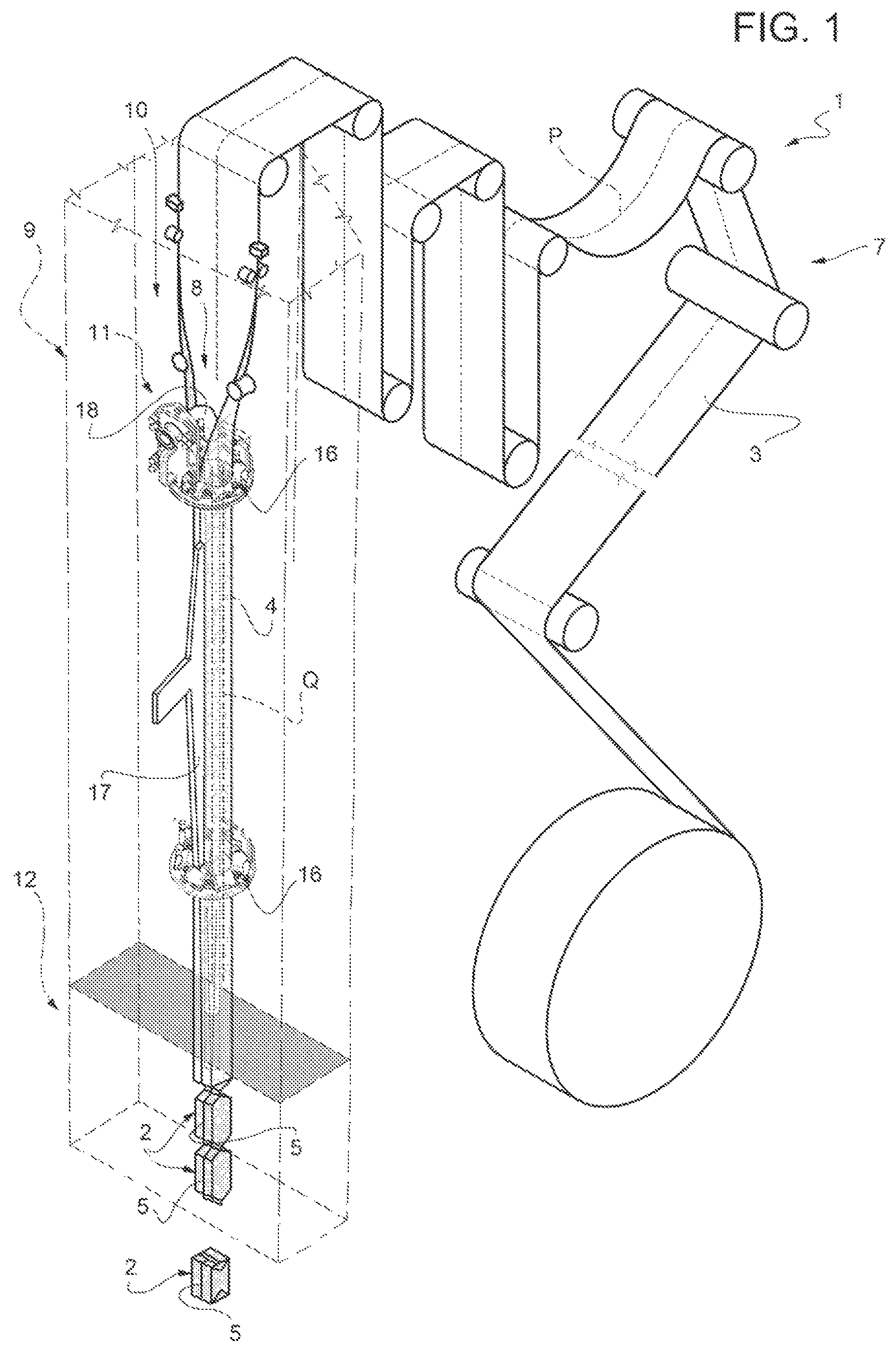 Patent US12492031 Figure 1 – Sealing device for a packaging machine, packaging machine having a sealing device and method of operating a sealing device