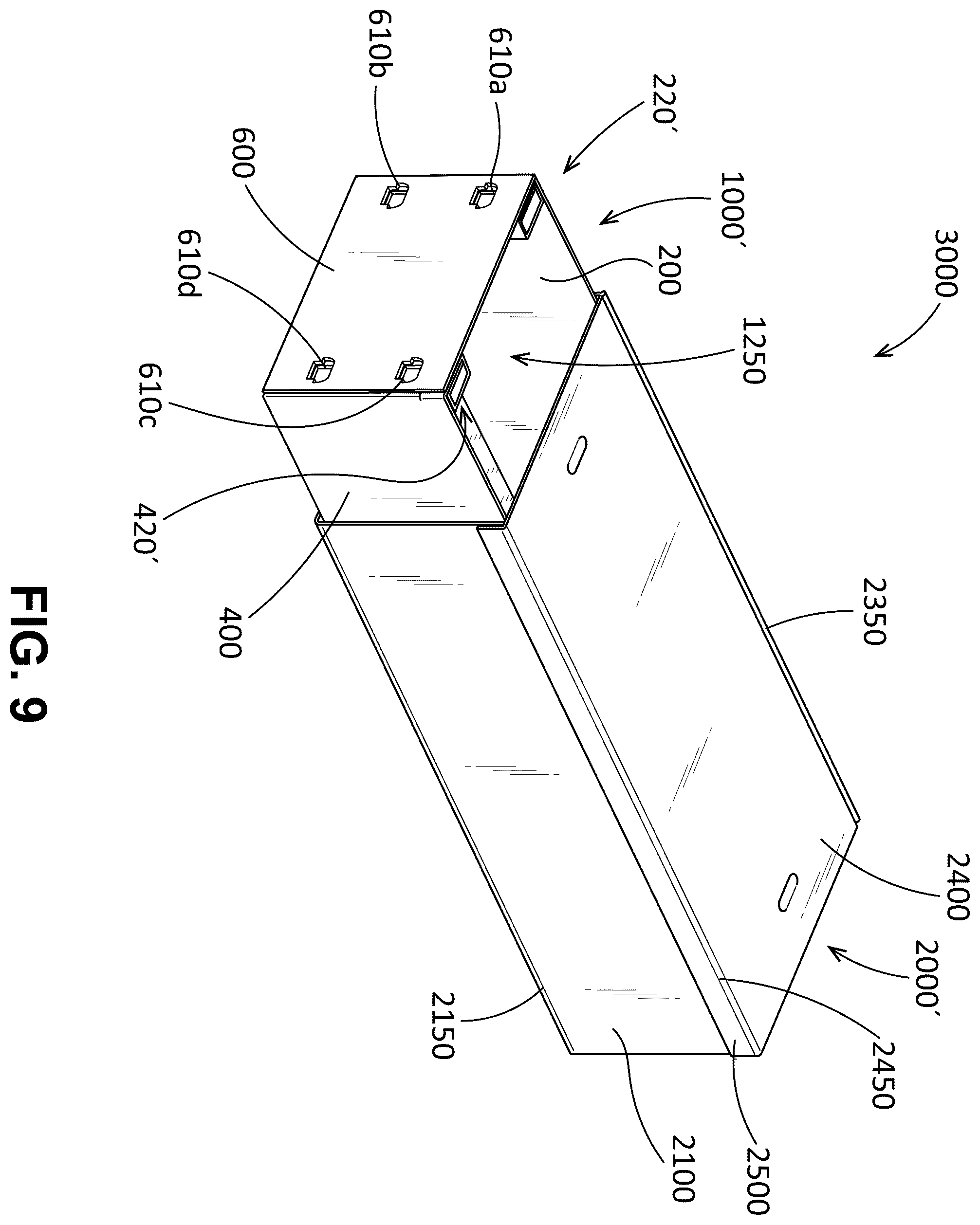 Patent US12492038 Figure 9 – Packaging assembly