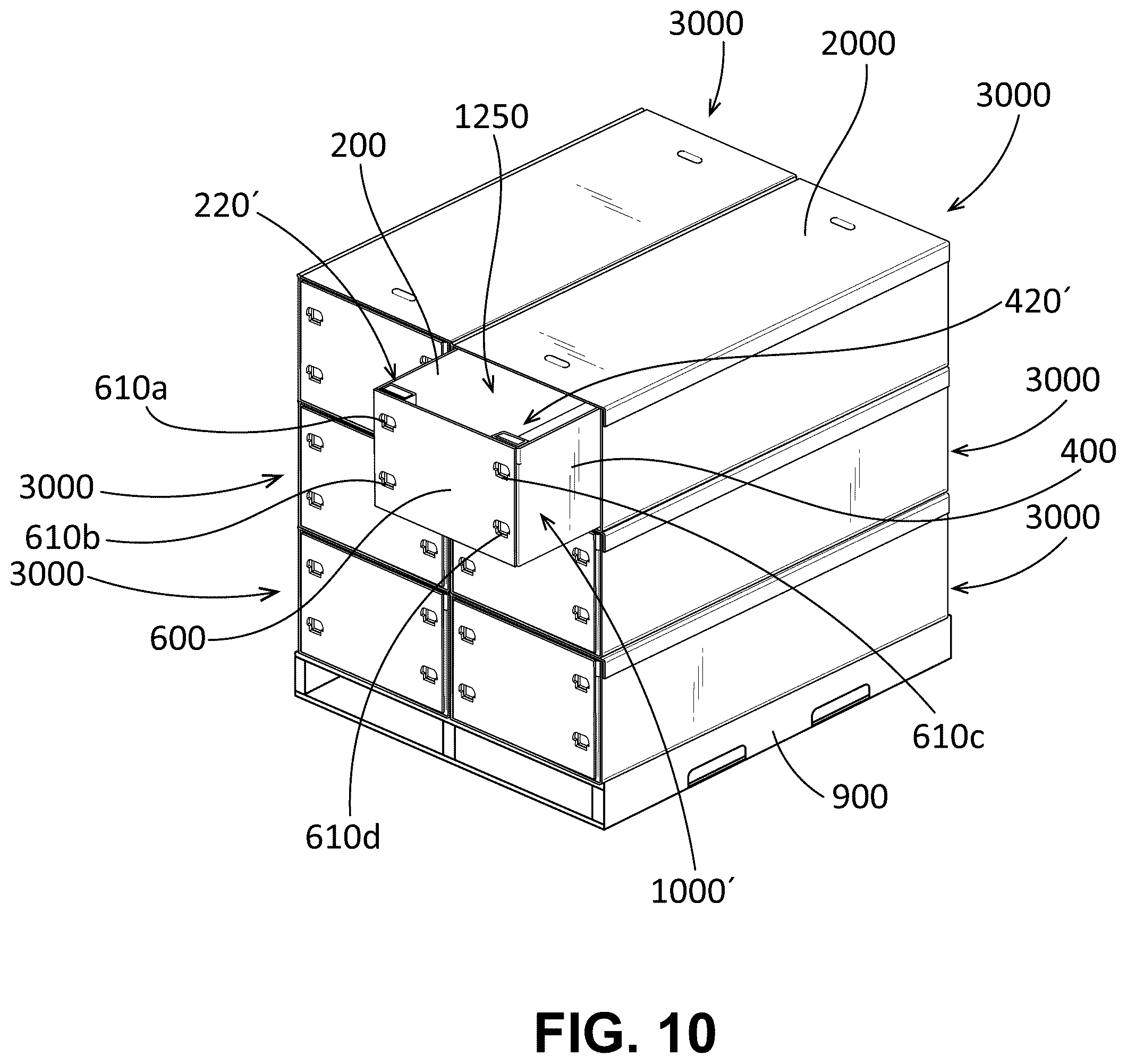 Patent US12492038 Figure 10 – Packaging assembly
