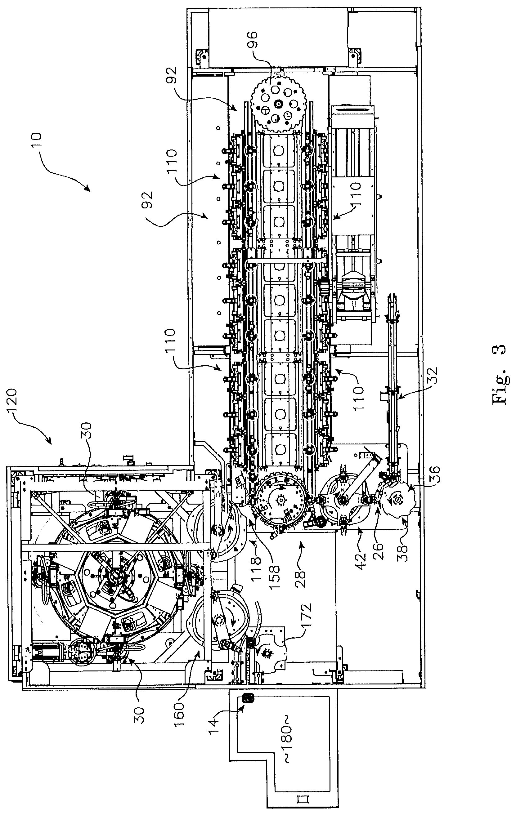 Patent US12492041 Figure 3 – Continuous stretch blow moulding system applied to specified integral handle pet preform and container structures