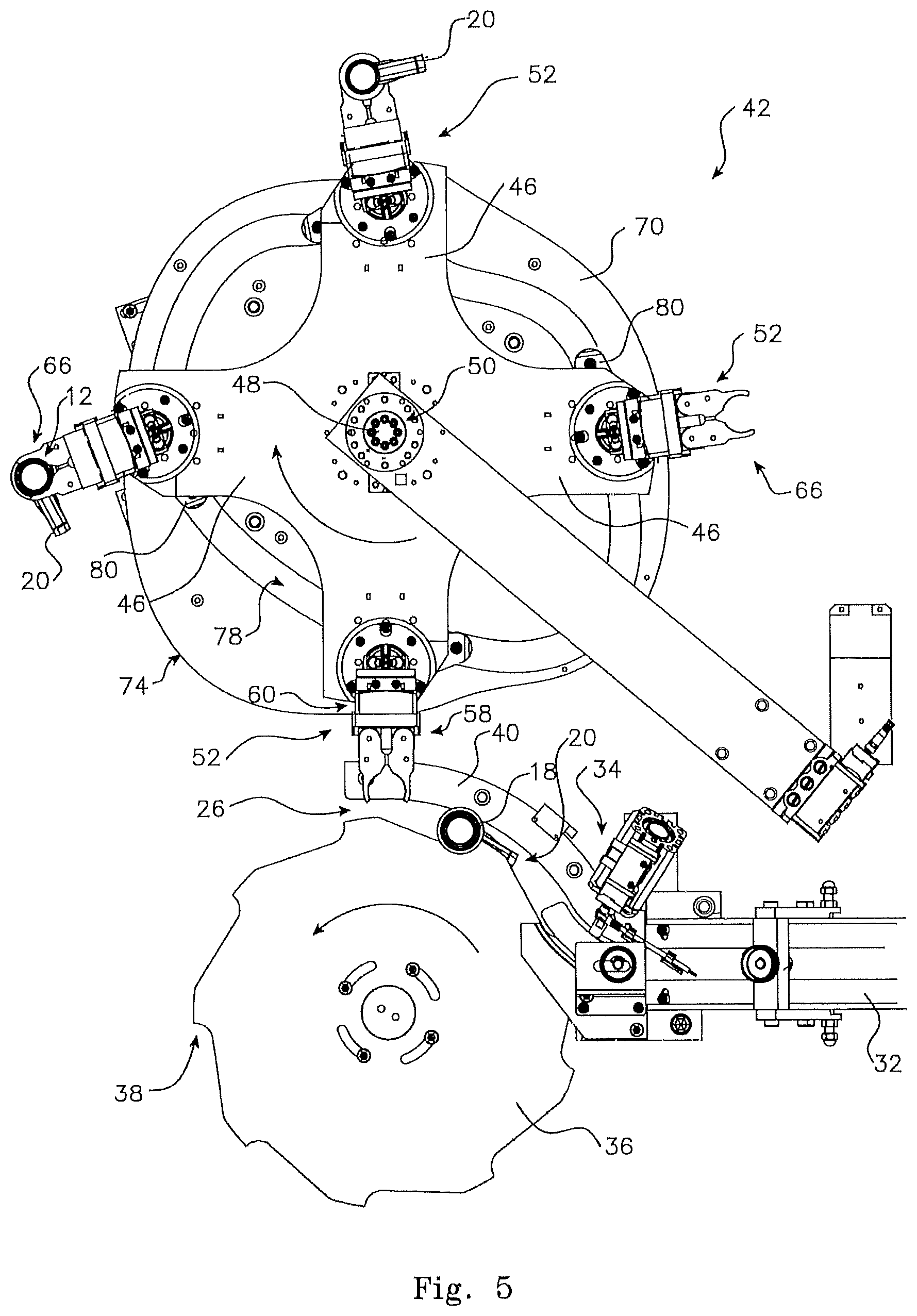 Patent US12492041 Figure 9 – Continuous stretch blow moulding system applied to specified integral handle pet preform and container structures