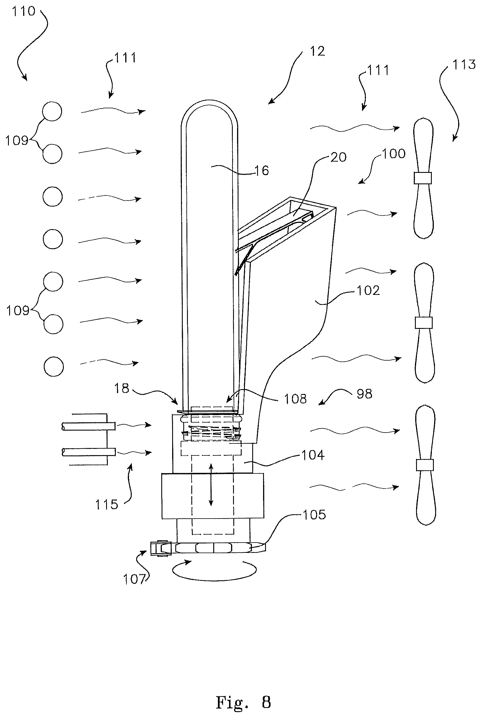 Patent US12492041 Figure 12 – Continuous stretch blow moulding system applied to specified integral handle pet preform and container structures