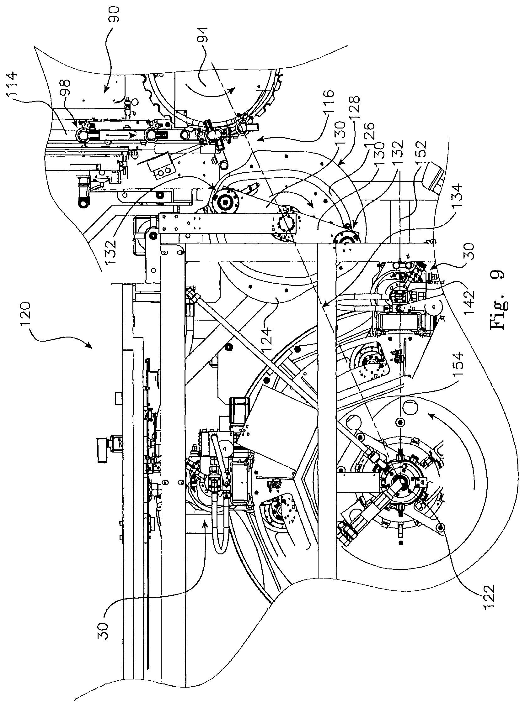 Patent US12492041 Figure 13 – Continuous stretch blow moulding system applied to specified integral handle pet preform and container structures