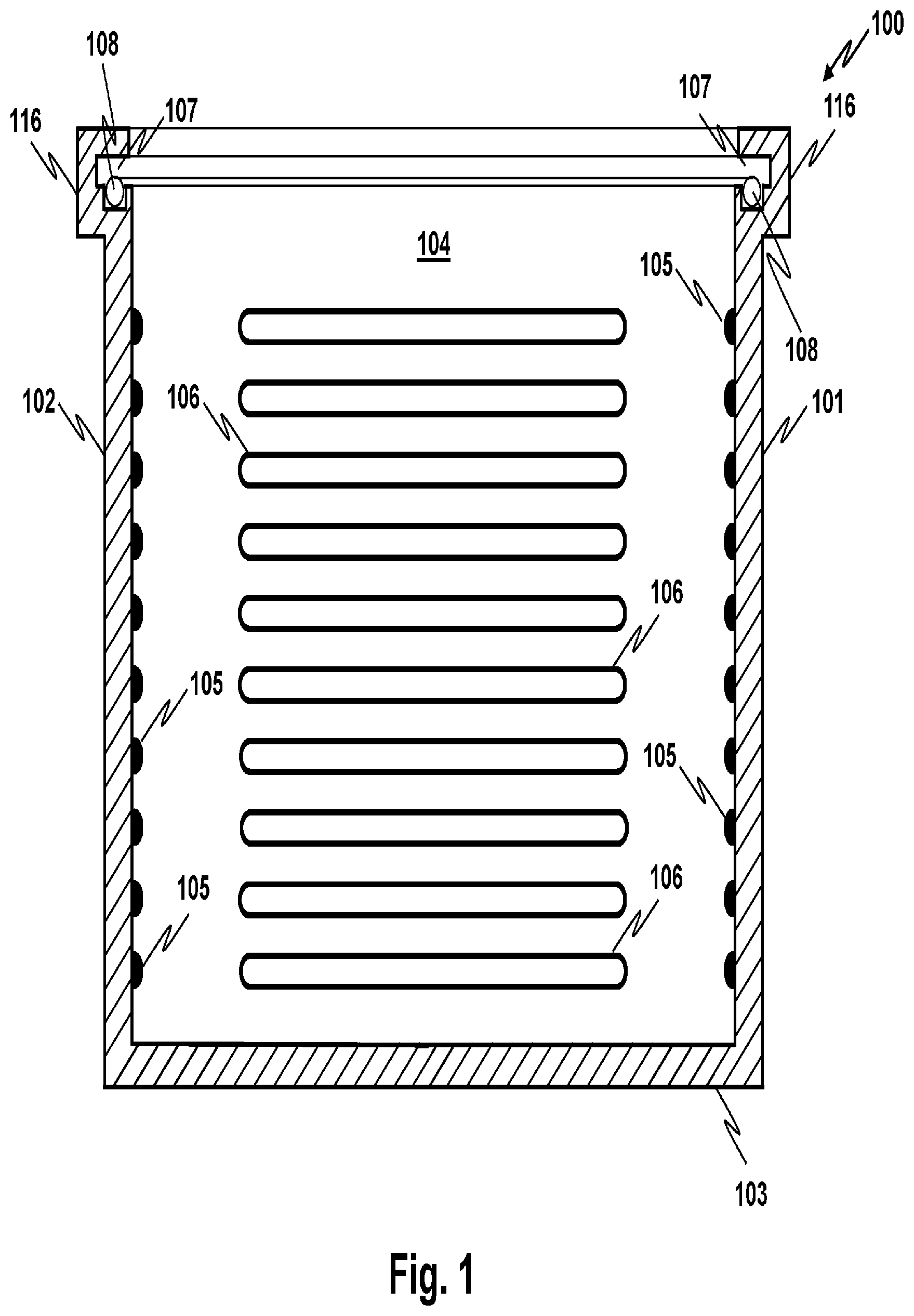 Patent US12492042 Figure 1 – Returnable shipping container