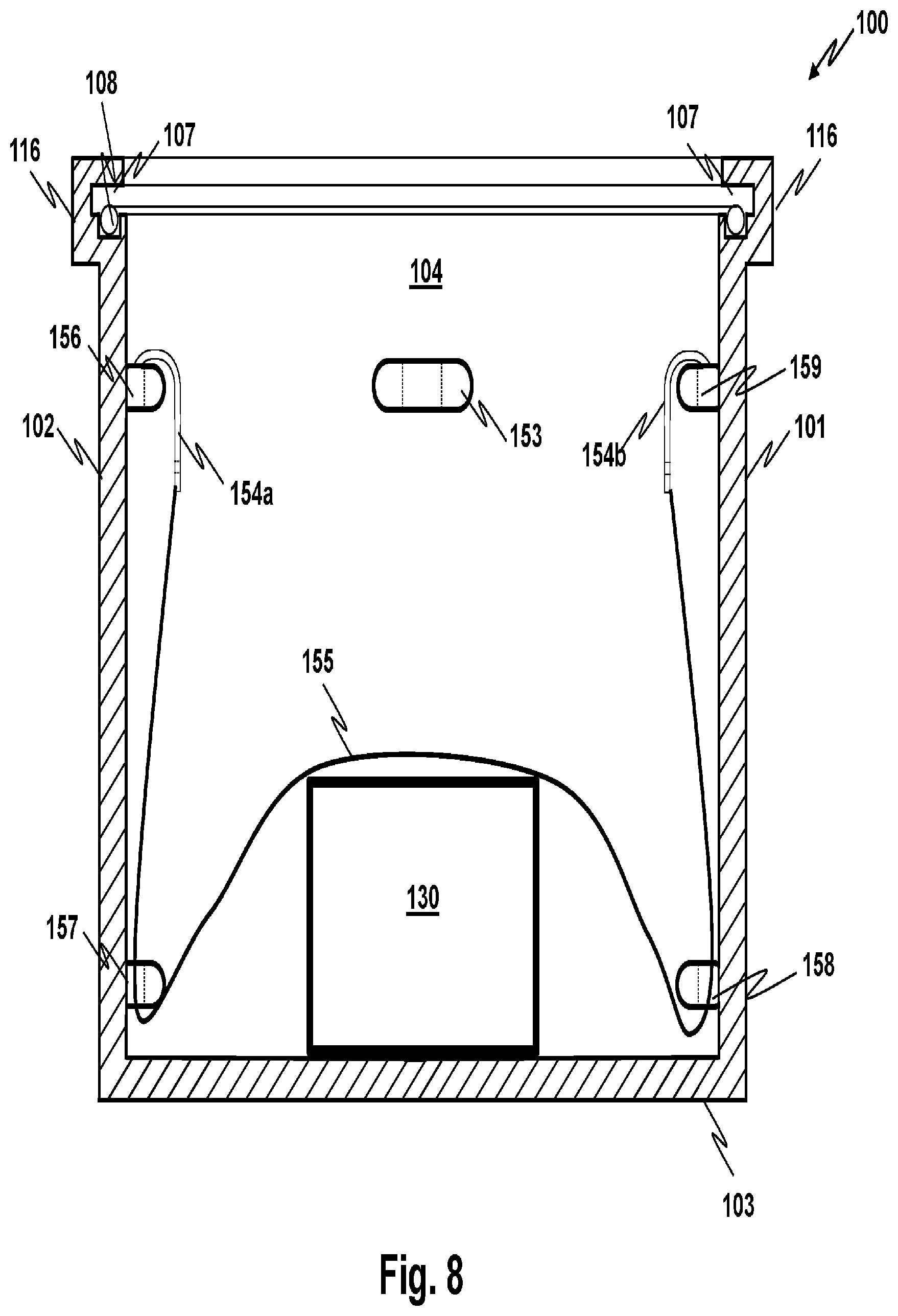 Patent US12492042 Figure 7 – Returnable shipping container