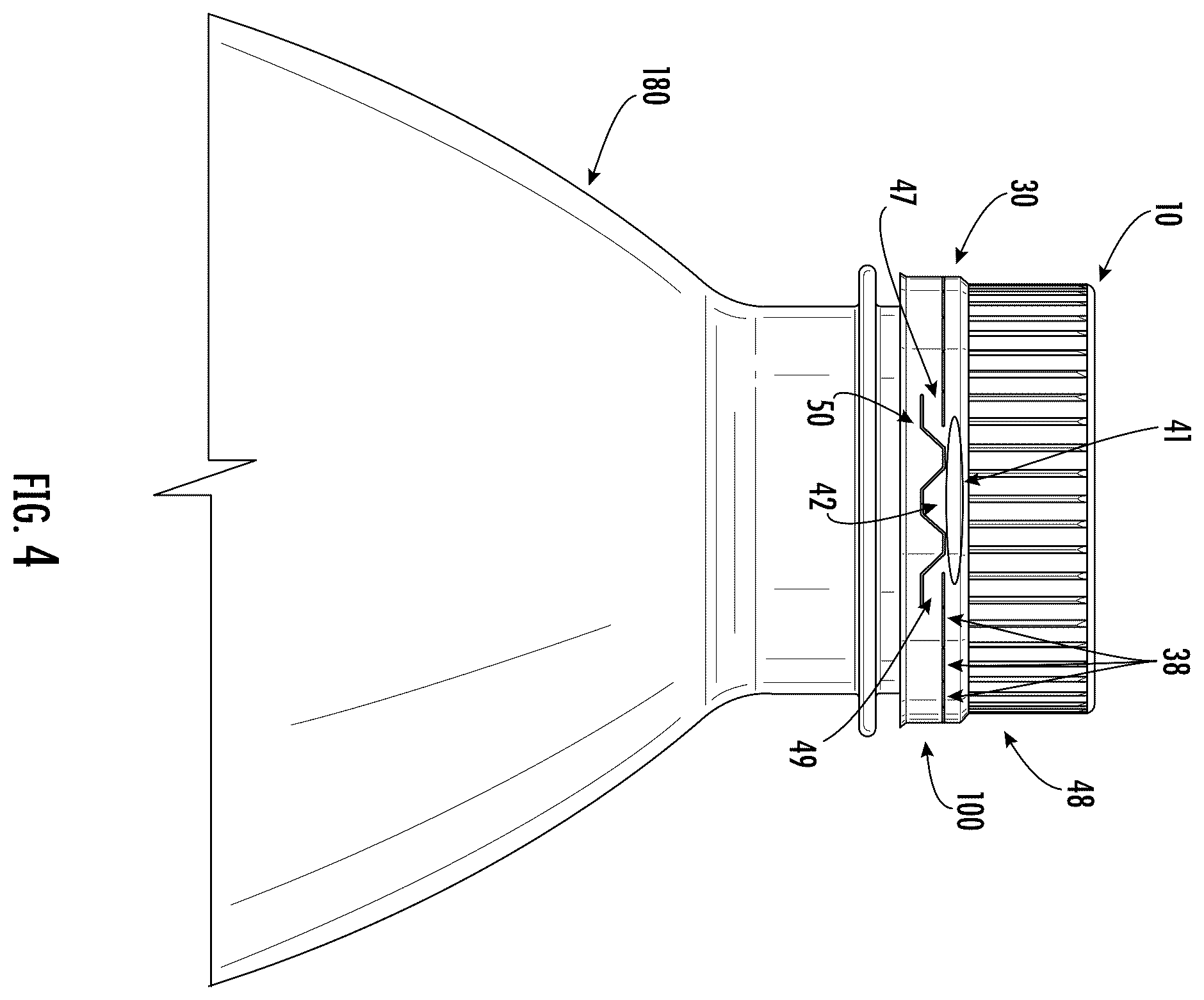 Patent US12492045 Figure 3 – Tethered, hinged closure