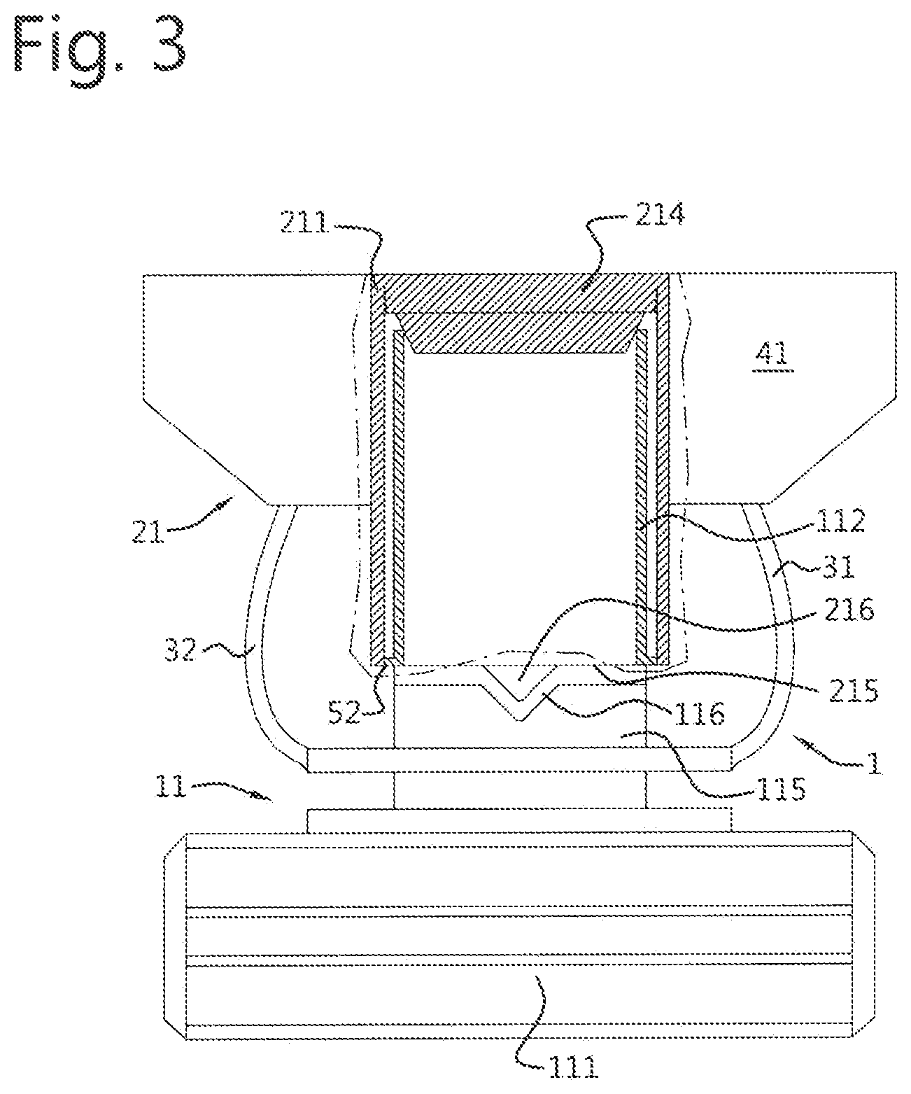 Patent US12492048 Figure 3 – Spout-cap unit, pouch comprising such a spout-cap unit
