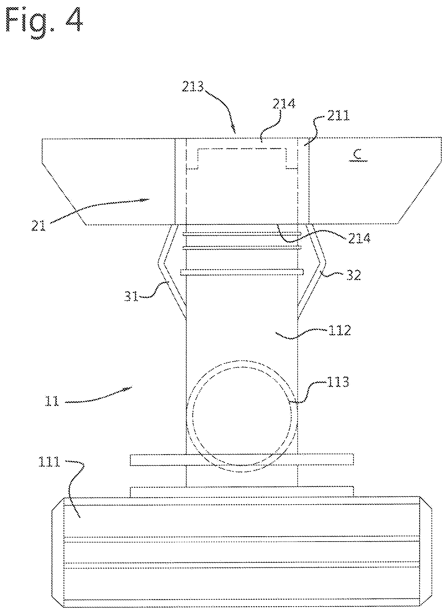 Patent US12492048 Figure 4 – Spout-cap unit, pouch comprising such a spout-cap unit