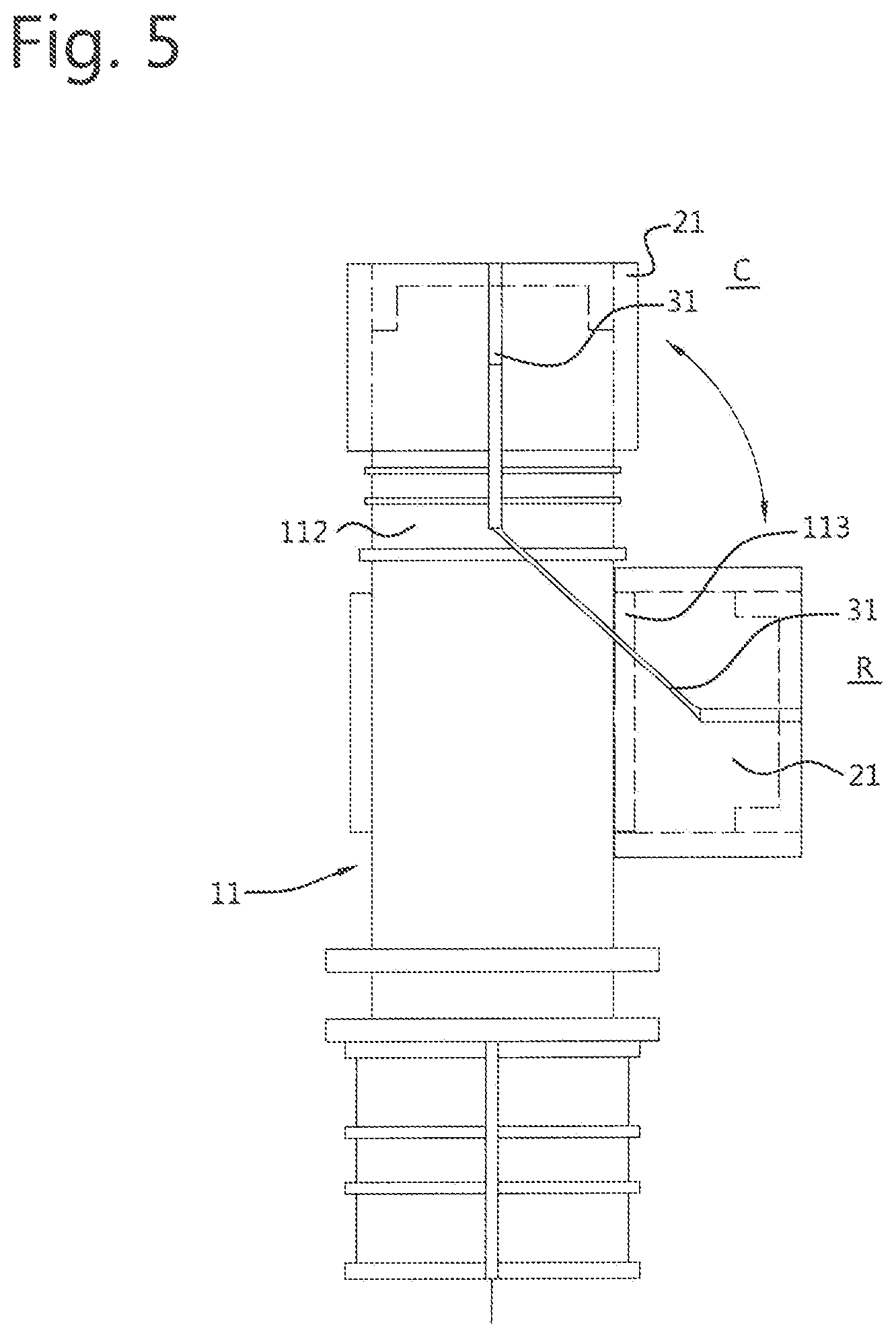 Patent US12492048 Figure 5 – Spout-cap unit, pouch comprising such a spout-cap unit
