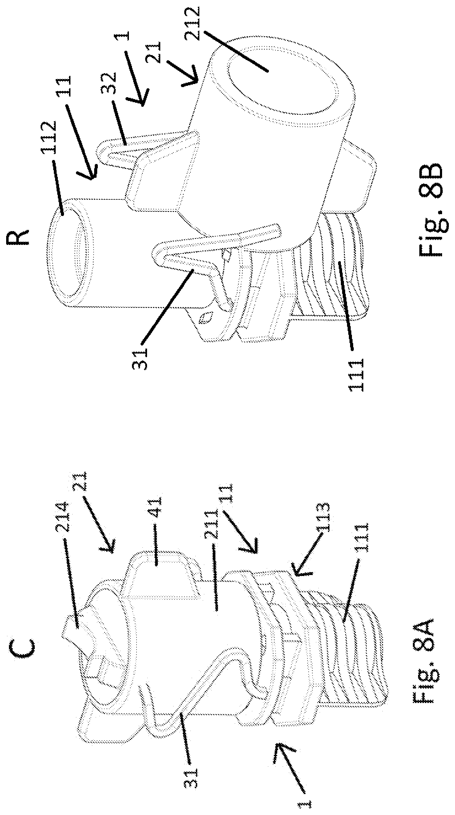 Patent US12492048 Figure 8 – Spout-cap unit, pouch comprising such a spout-cap unit