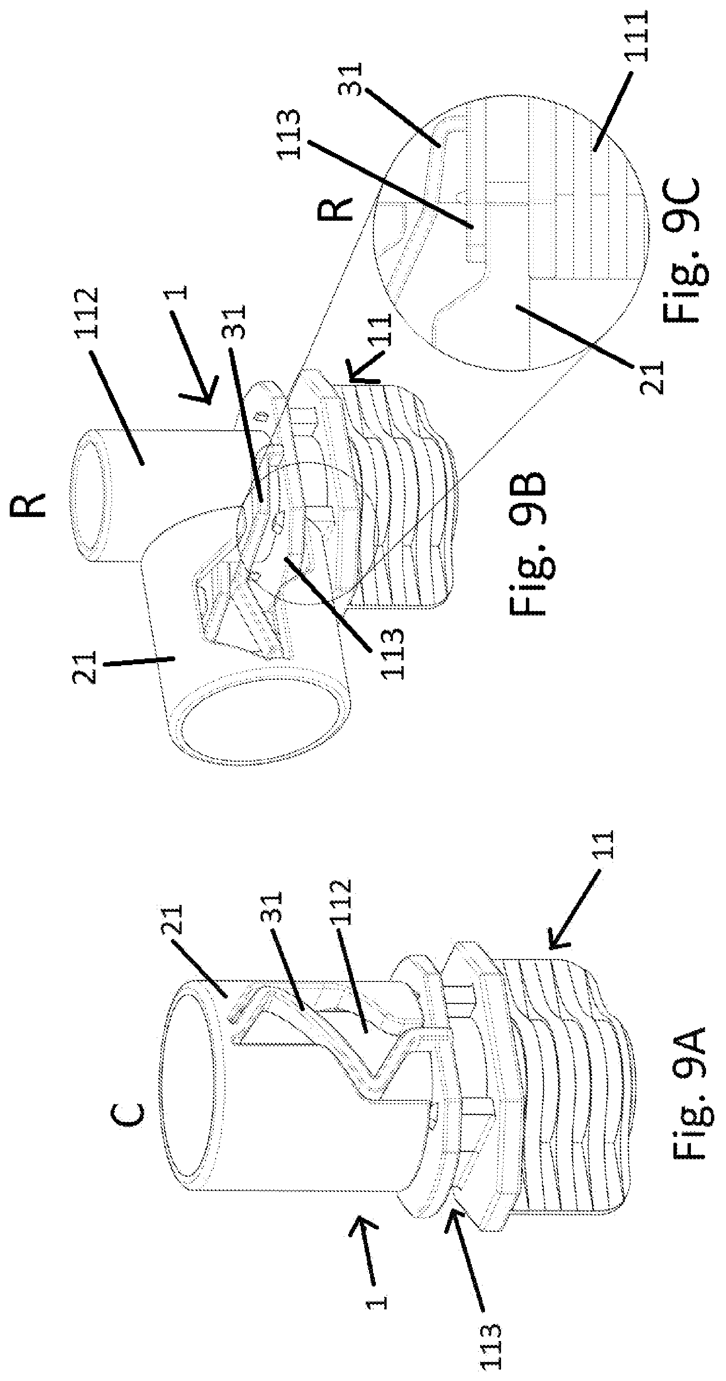 Patent US12492048 Figure 9 – Spout-cap unit, pouch comprising such a spout-cap unit