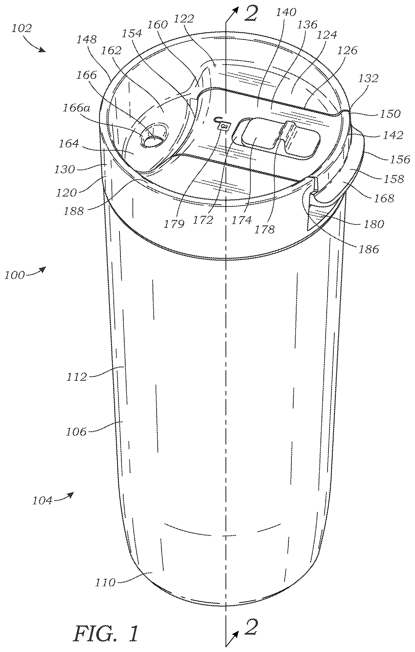 Patent US12492049 Figure 1 – Assemblies for drinking and related methods