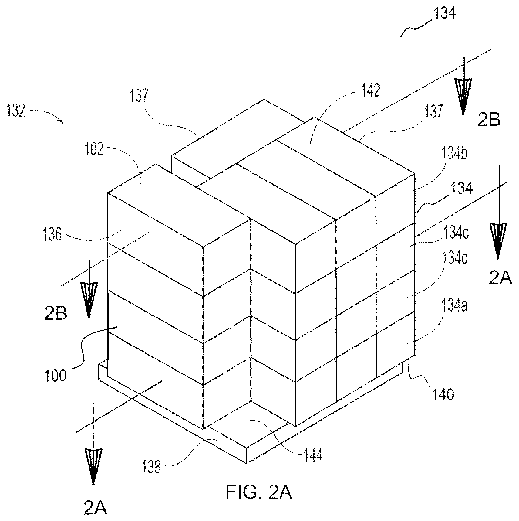 Patent US12492053 Figure 3 – Shipping unit load with increased stability and/or shipping efficiency