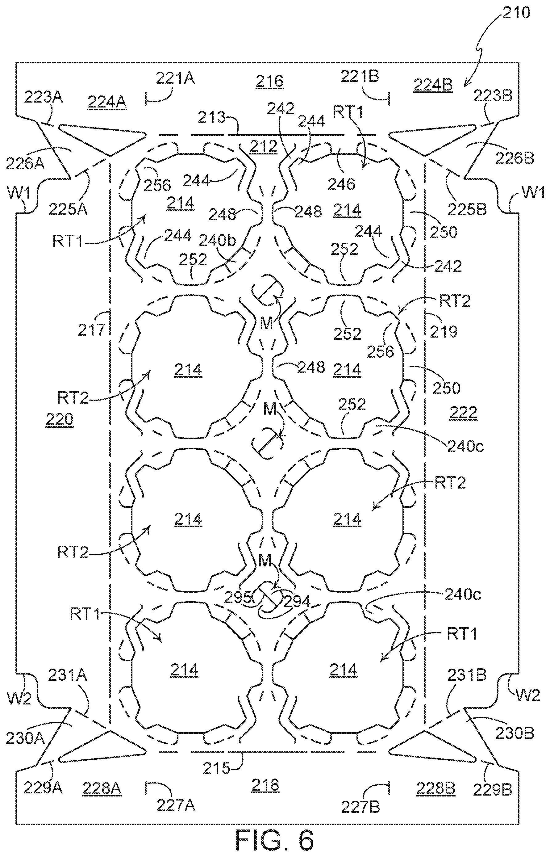 Patent US12492054 Figure 6 – Article engaging structure, article carrier, and blank for forming the same