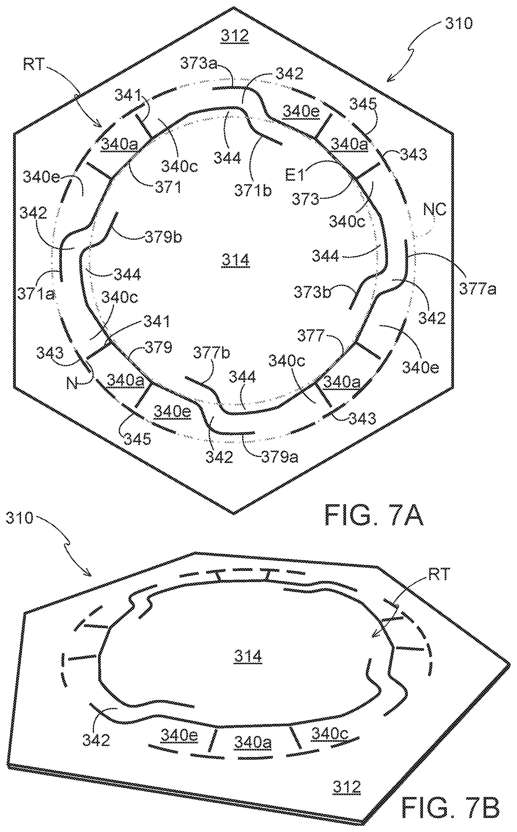 Patent US12492054 Figure 7 – Article engaging structure, article carrier, and blank for forming the same