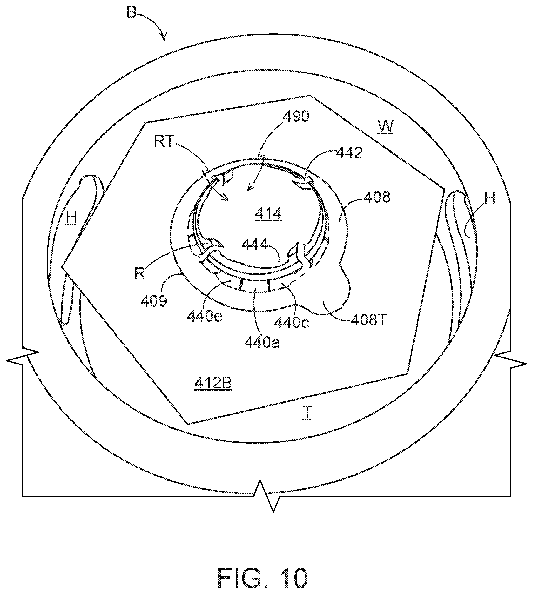 Patent US12492054 Figure 10 – Article engaging structure, article carrier, and blank for forming the same