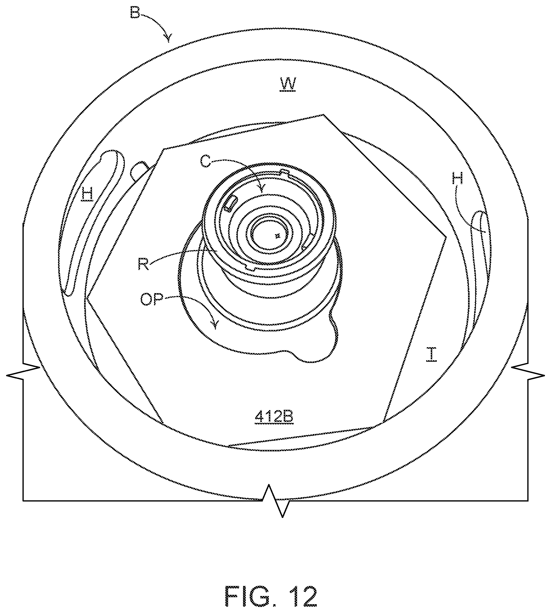Patent US12492054 Figure 12 – Article engaging structure, article carrier, and blank for forming the same