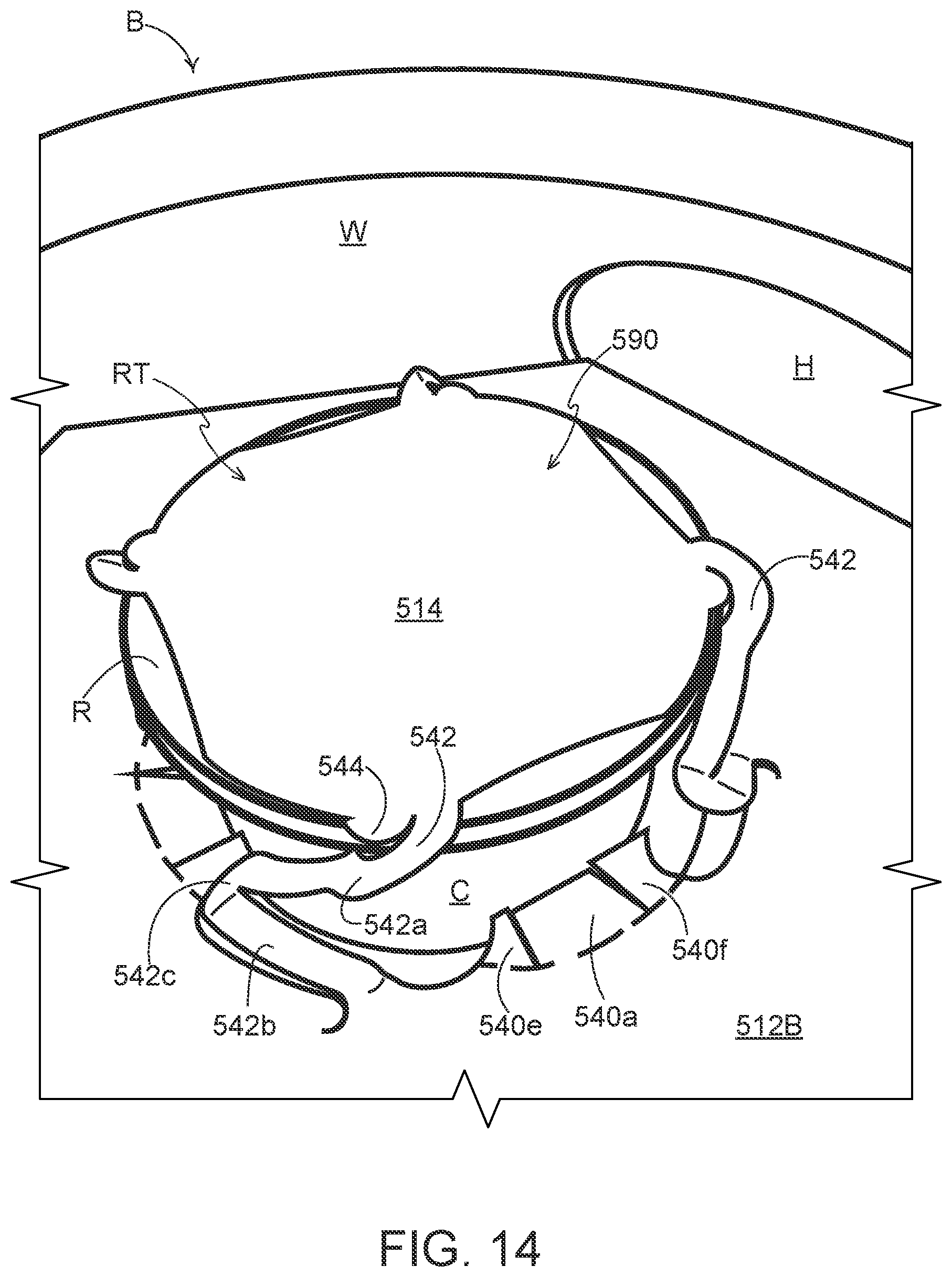 Patent US12492054 Figure 15 – Article engaging structure, article carrier, and blank for forming the same
