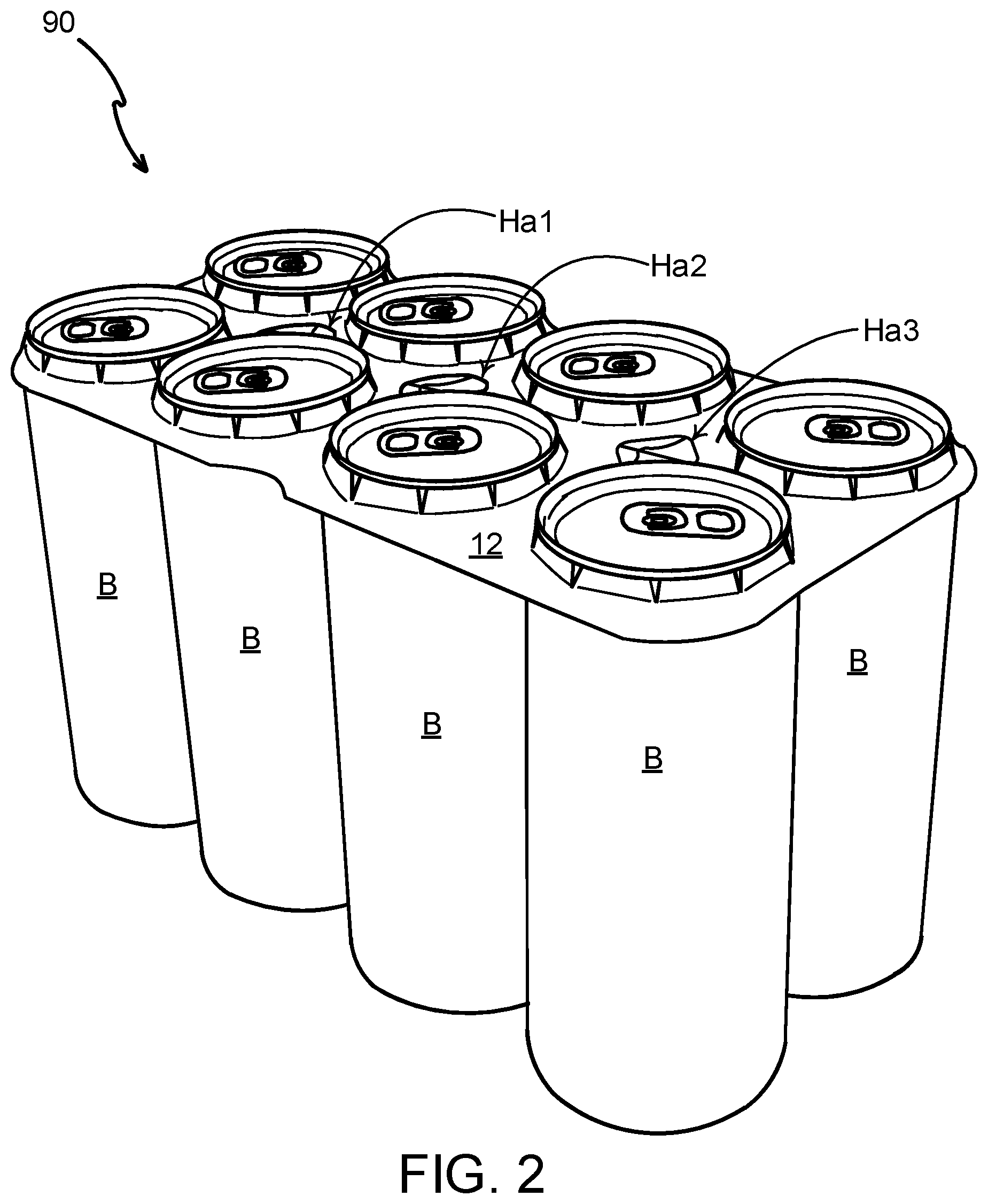 Patent US12492055 Figure 3 – Article carriers and blanks therefor