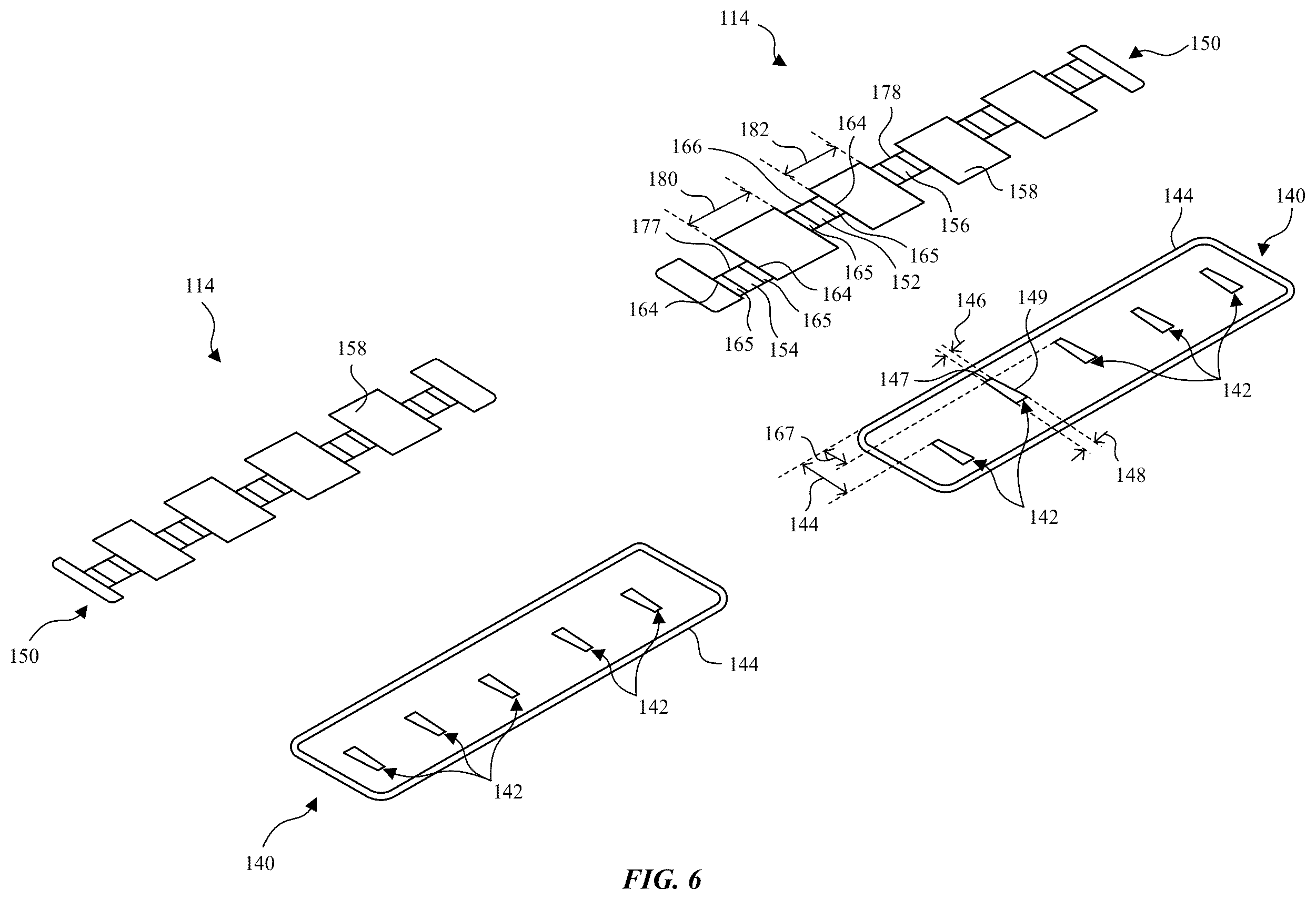 Patent US12492056 Figure 5 – Packaging and storage case with paper posts for securing accessories such as electronic adapters