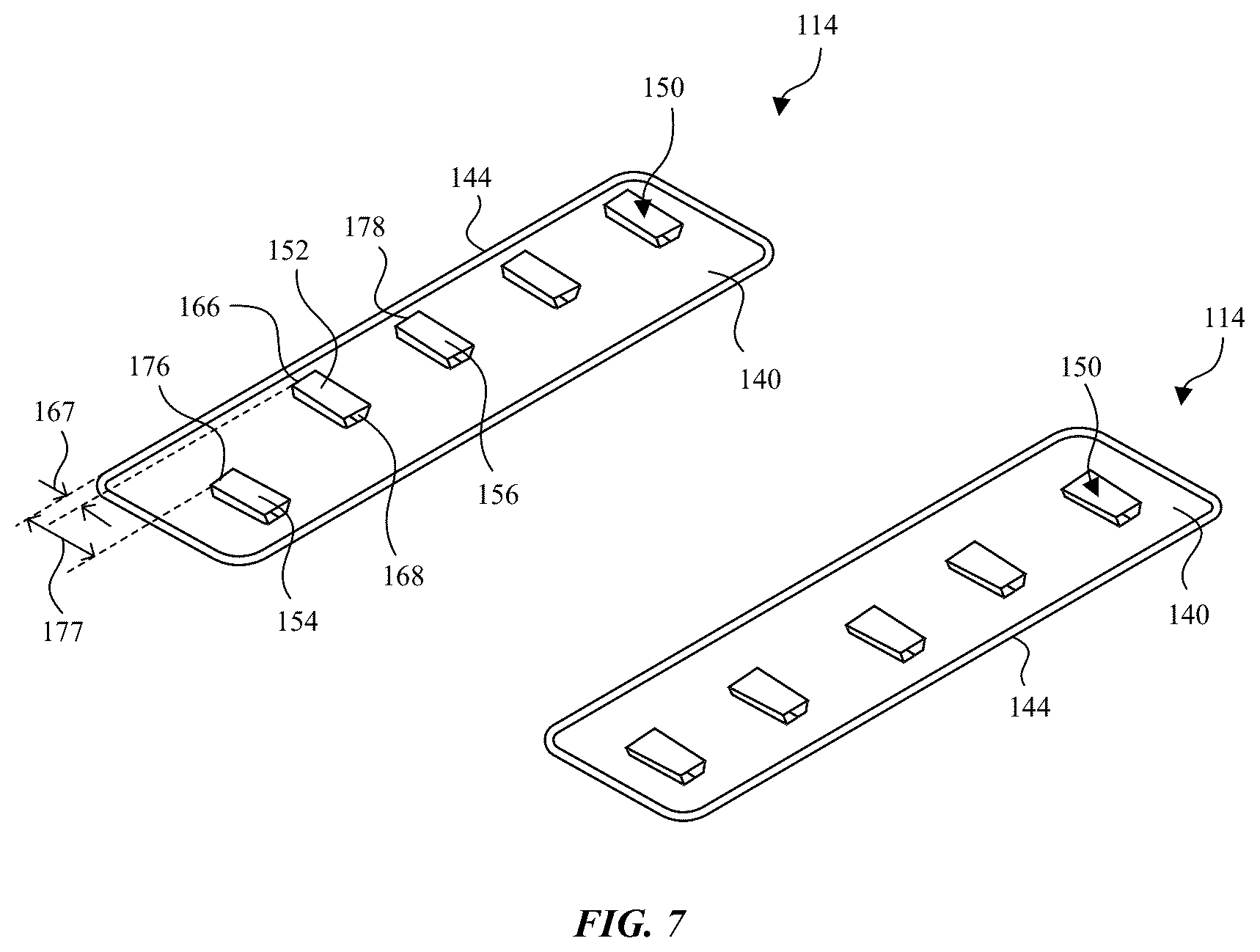 Patent US12492056 Figure 6 – Packaging and storage case with paper posts for securing accessories such as electronic adapters