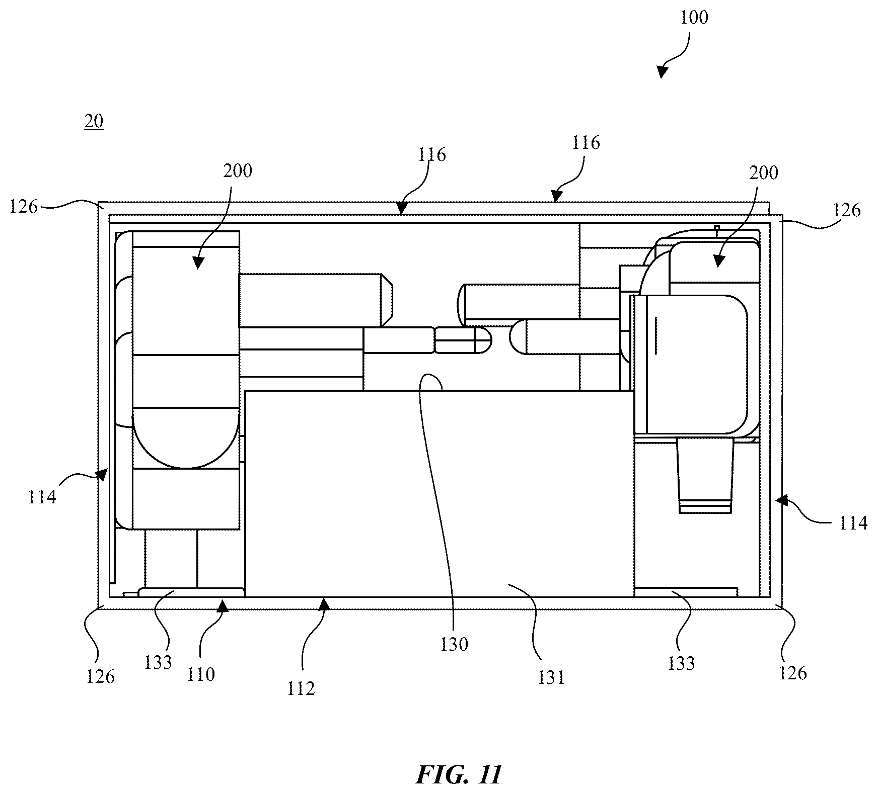 Patent US12492056 Figure 10 – Packaging and storage case with paper posts for securing accessories such as electronic adapters