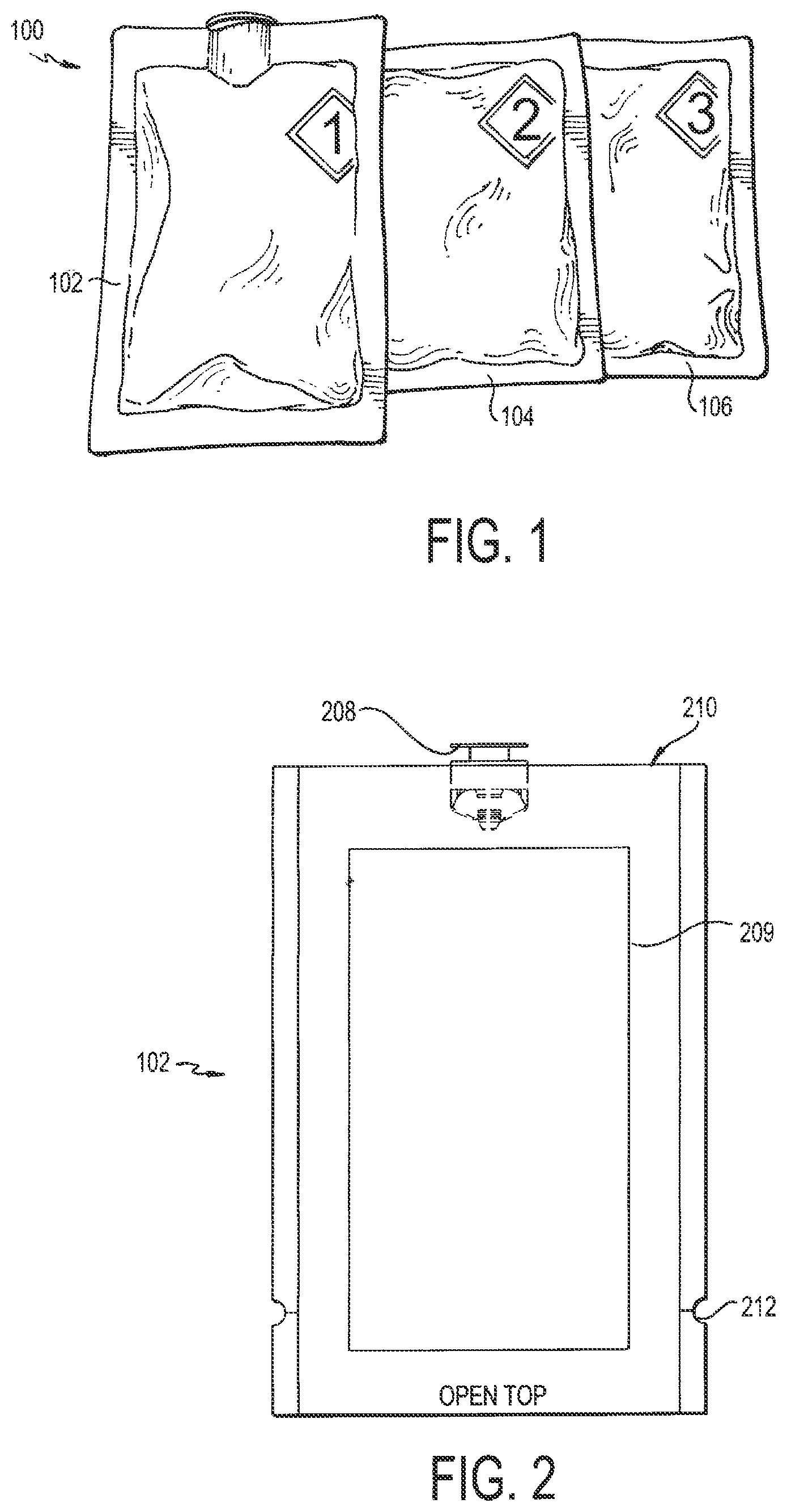 Patent US12492061 Figure 1 – Pouch with breakable seals