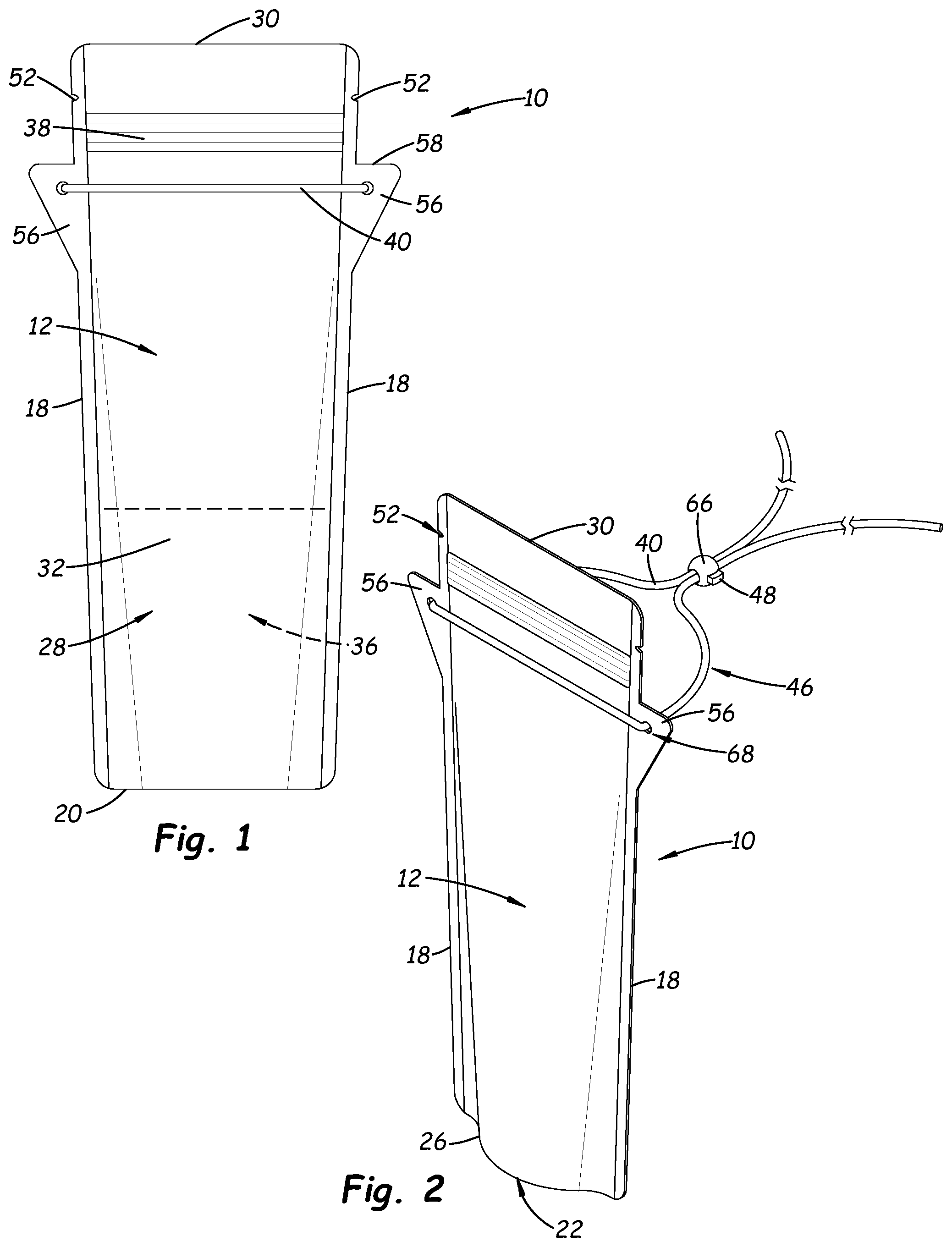 Patent US12492068 Figure 1 – Flower hydrating transport pouch device