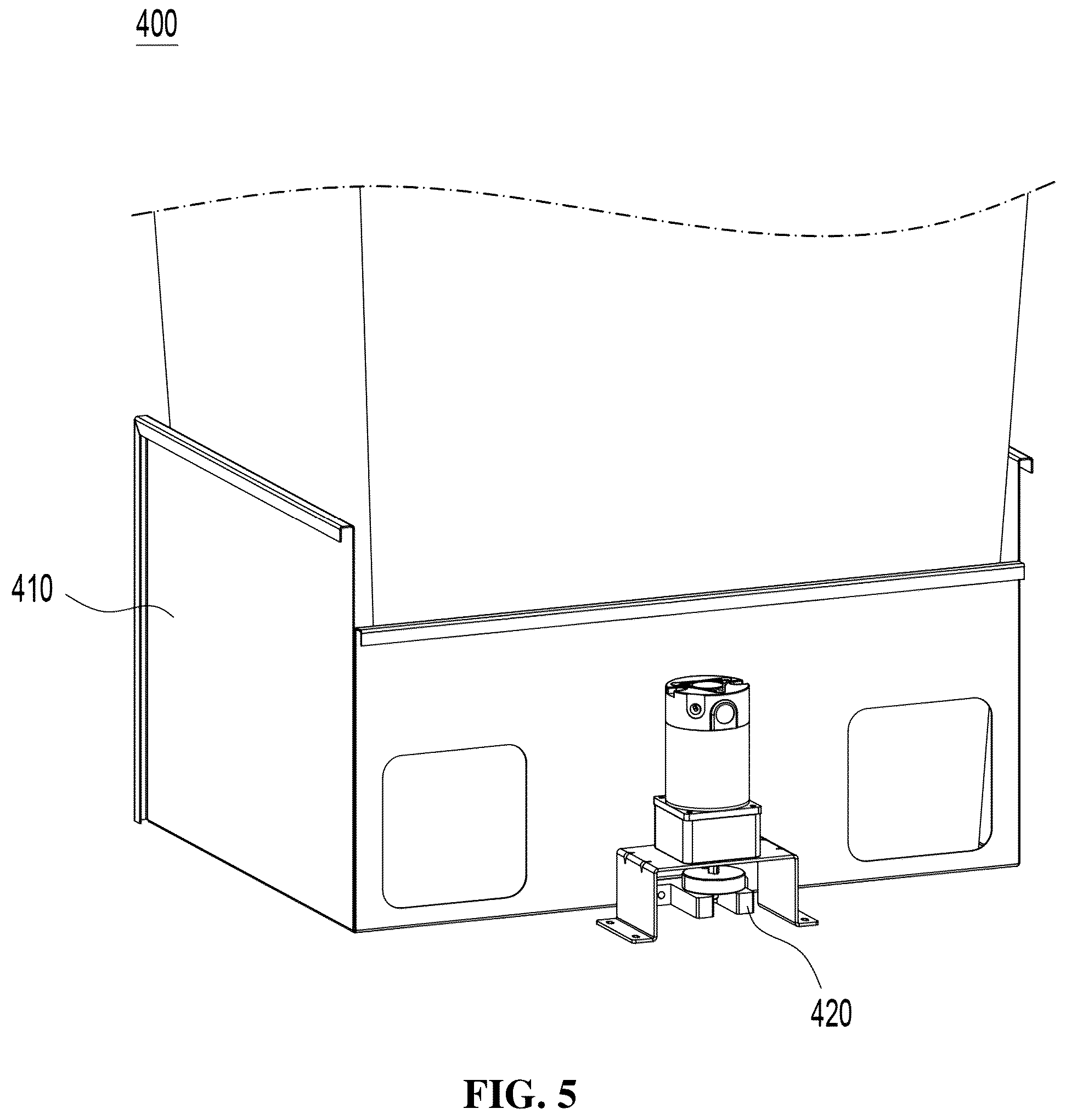 Patent US12492070 Figure 5 – Apparatus for collecting container