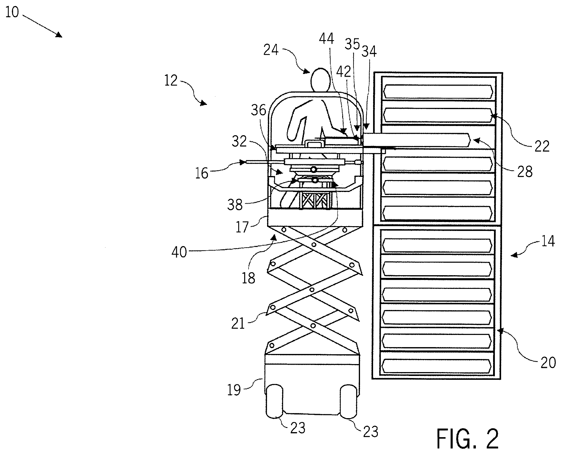 Patent US12492072 Figure 2 – Systems and methods of a battery retrieval and installation tool