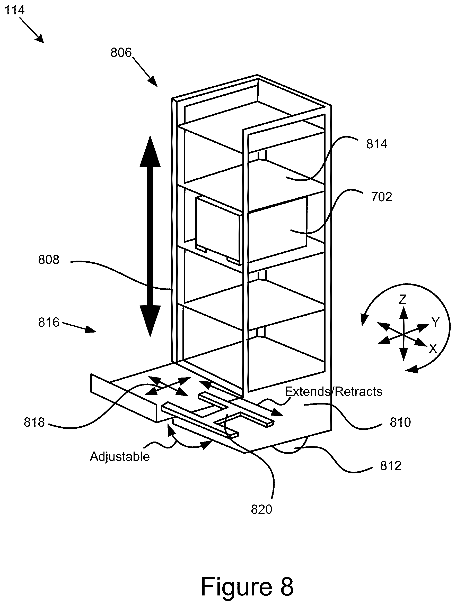 Patent US12492074 Figure 14 – Hybrid modular storage fetching system