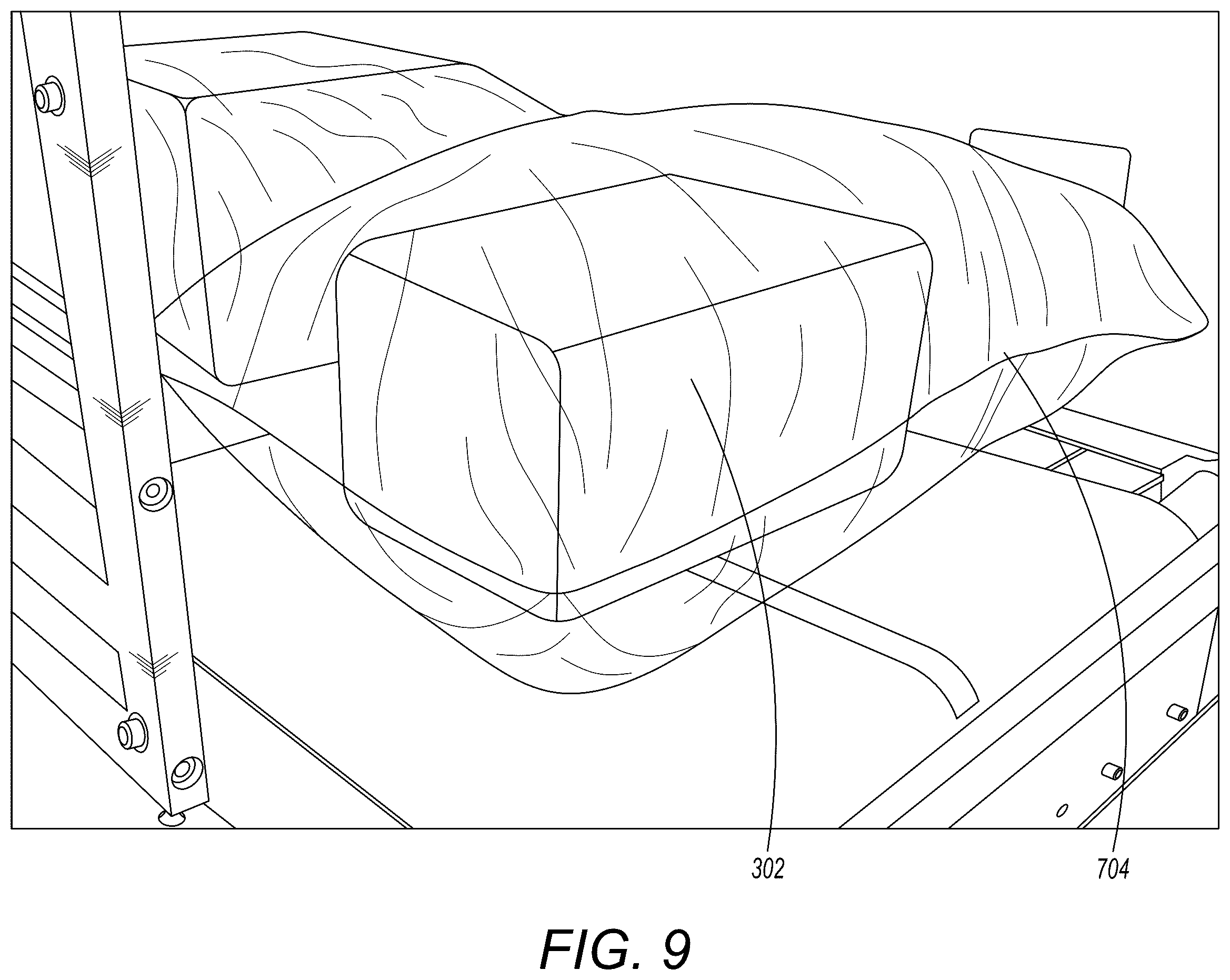 Patent US12492075 Figure 9 – Packaging system including a shrink wrap device for wrapping containers that include environmentally sensitive pharmaceuticals
